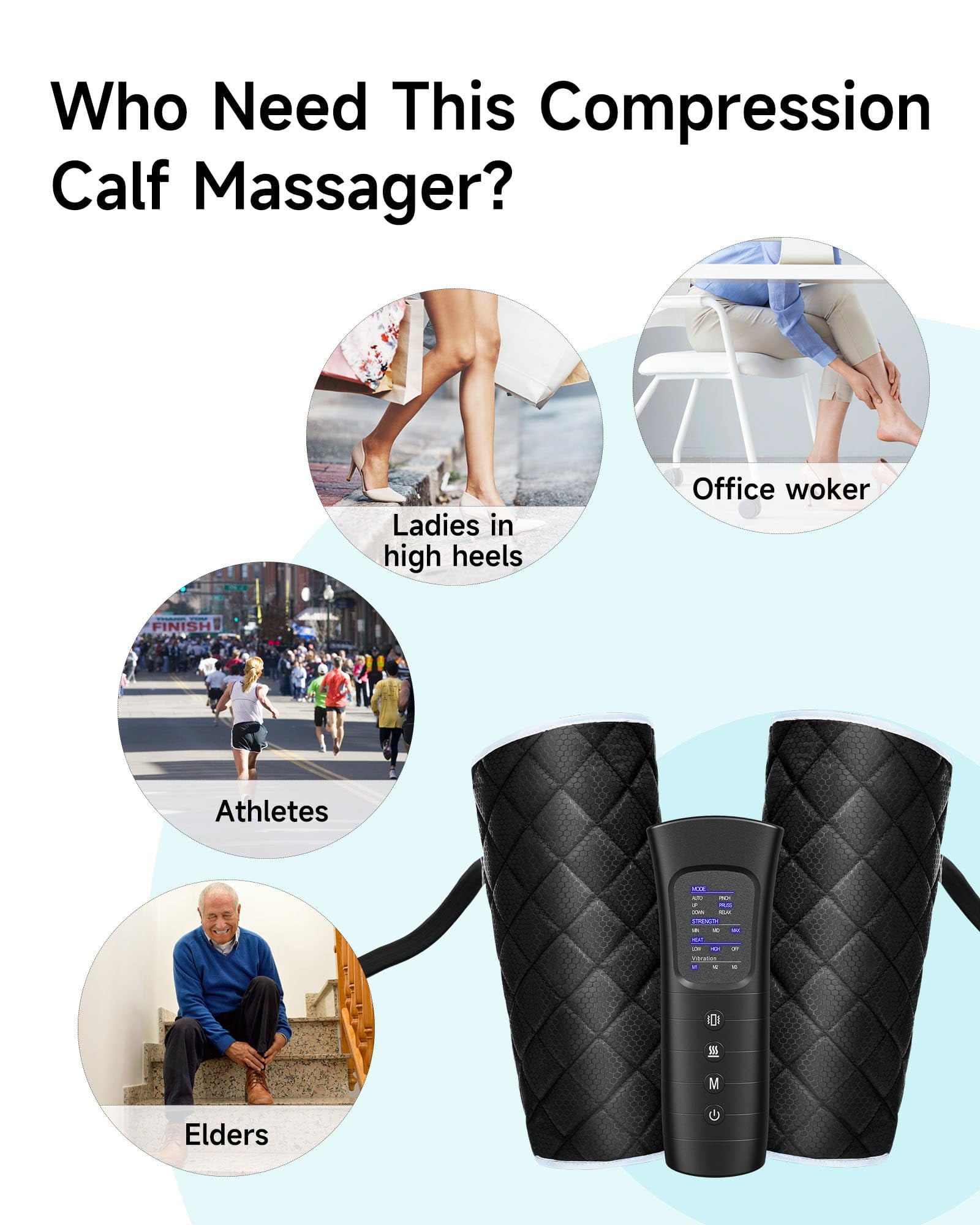 ALLJOY LEG MASSAGER: AIR COMPRESSION WITH 6 MODES, HEATING, VIBRATION - IDEAL GIFT FOR WOMEN & MEN"