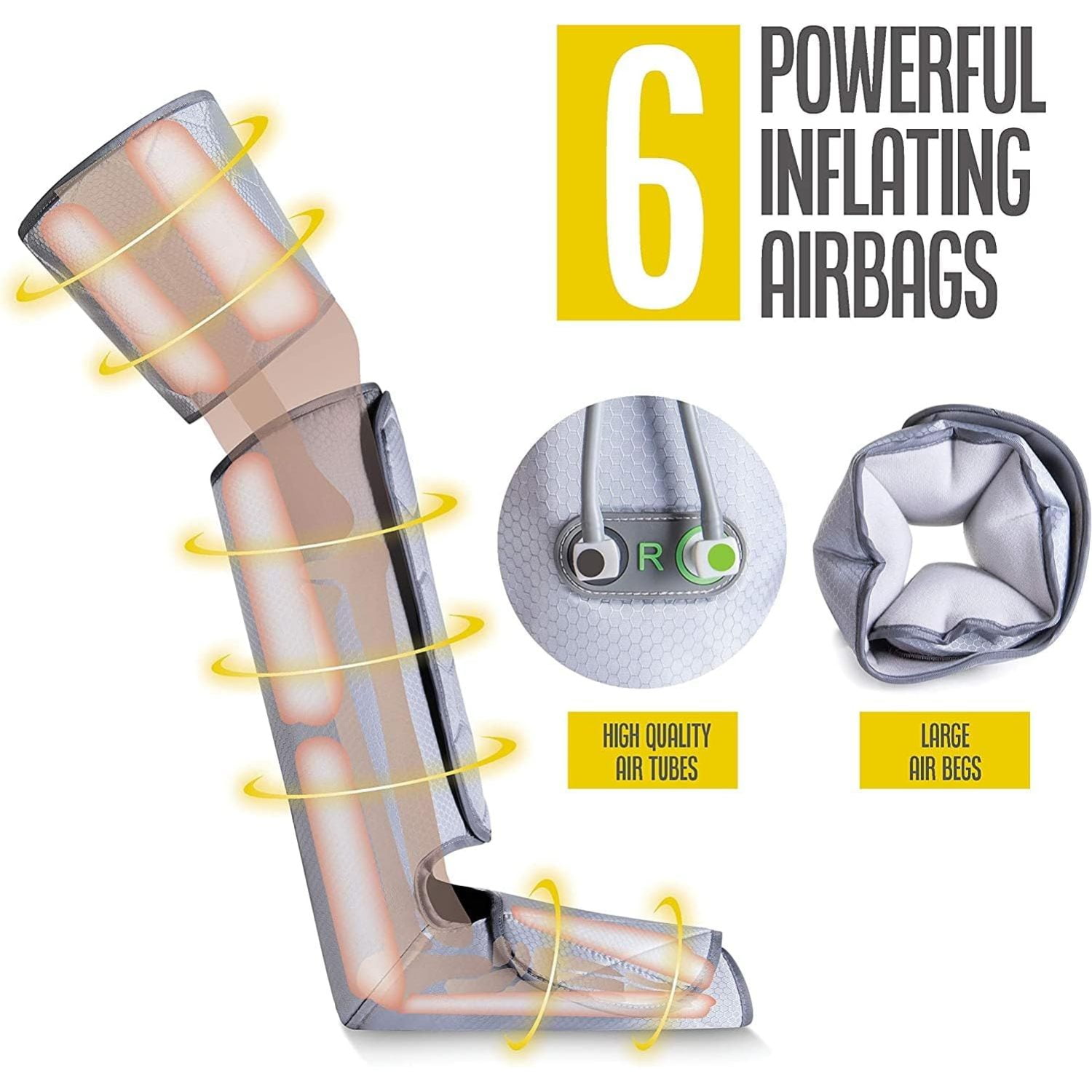 LZHF AIR COMPRESSION LEG MASSAGER FOR CIRCULATION AND RELAXATION - ASBL SIZE - 4 INTENSITIES, 6 MODES - PAIN RELIEF