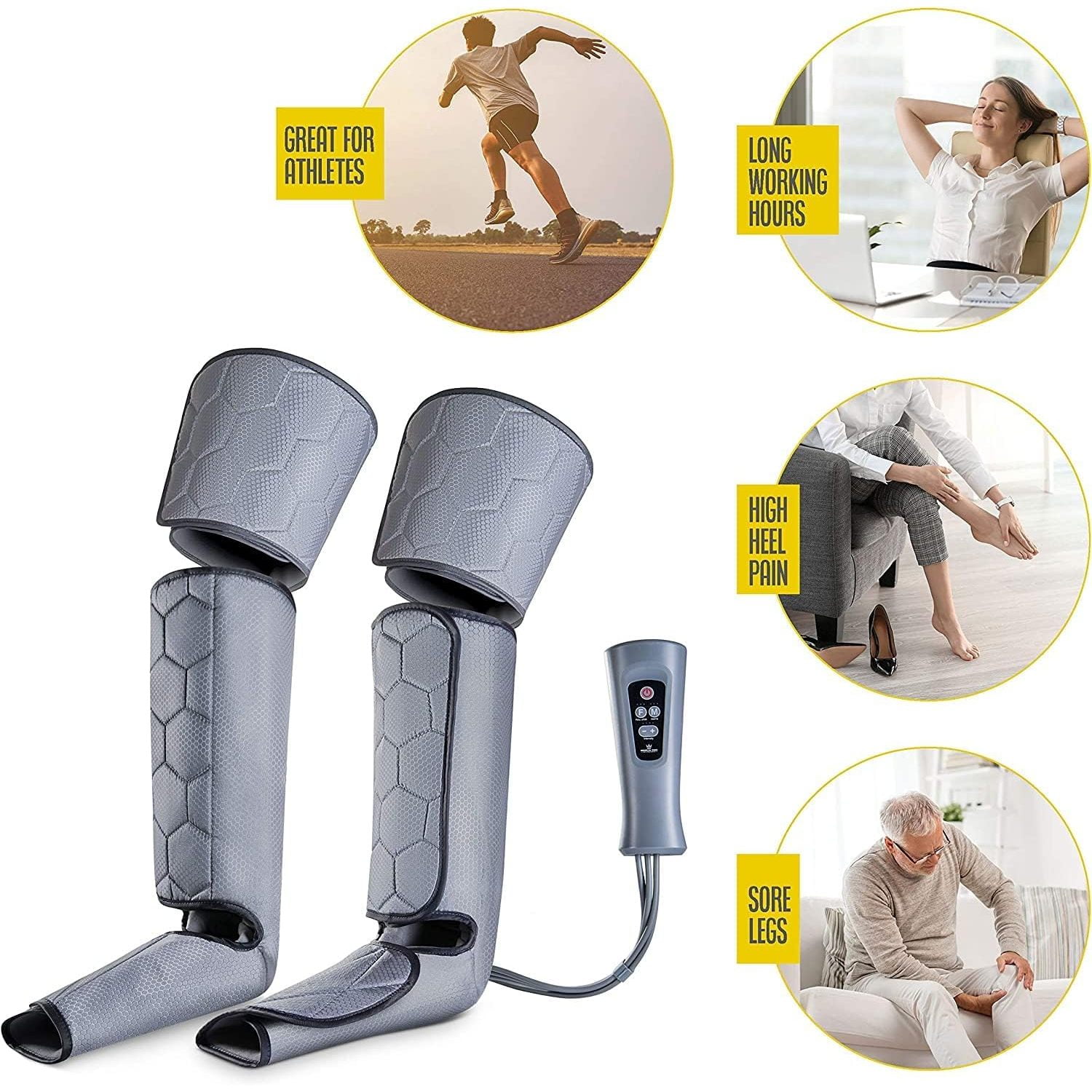 LZHF AIR COMPRESSION LEG MASSAGER FOR CIRCULATION AND RELAXATION - ASBL SIZE - 4 INTENSITIES, 6 MODES - PAIN RELIEF