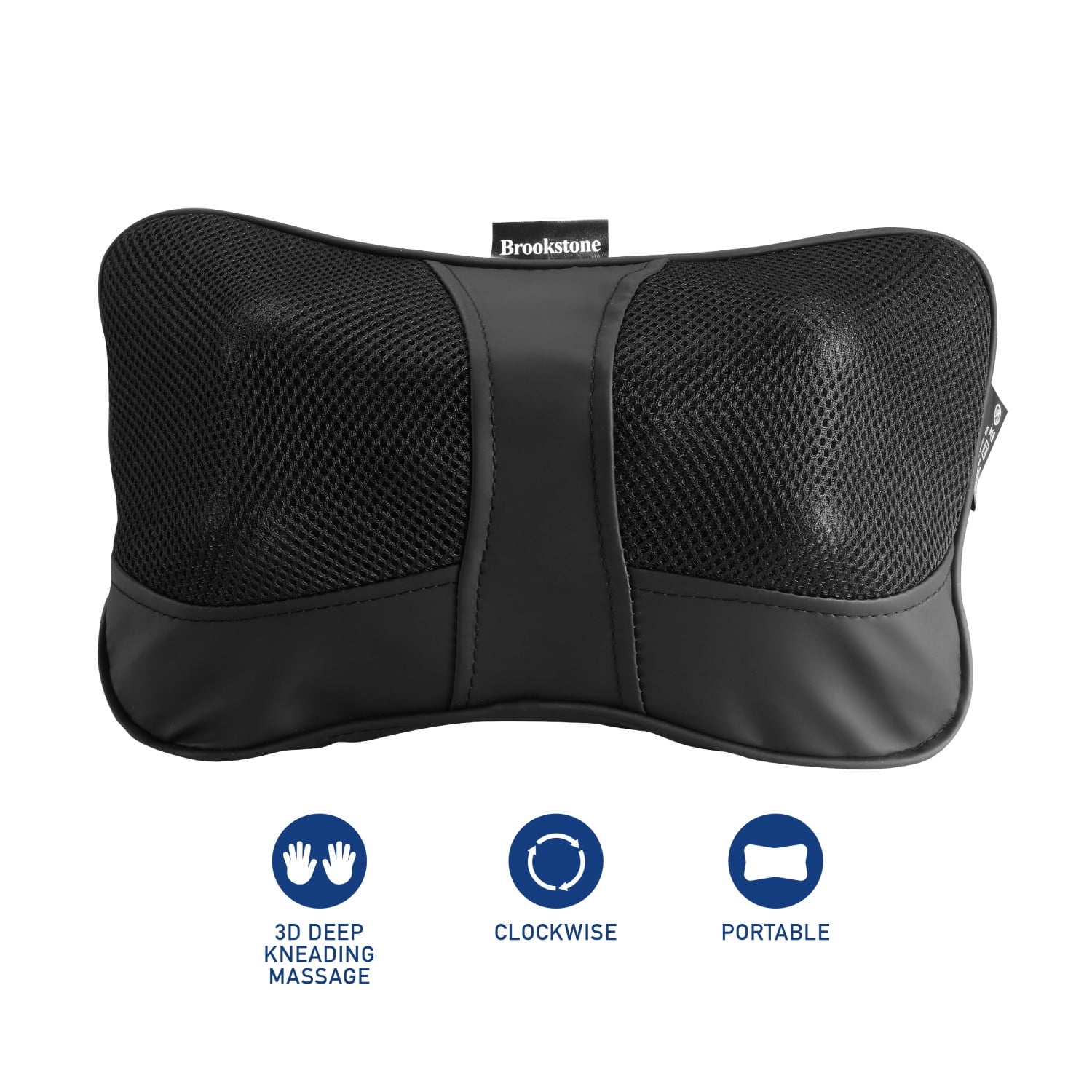 Brookstone Shiatsu Massage Pillow with 6 Nodes for Neck & Lumbar