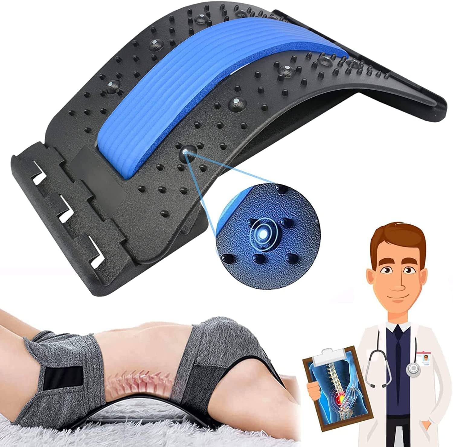 Goodwill 4-Level Lumbar Back Stretcher for Lower Back Pain Relief