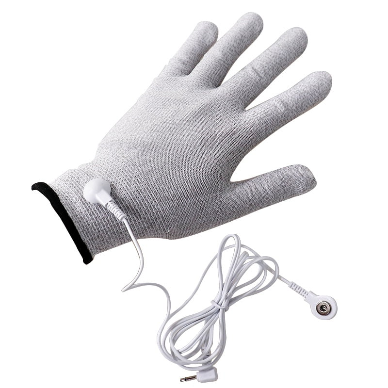 UNBRANDED SILVER CONDUCTIVE TENS MASSAGE GLOVES SET - 1 PAIR