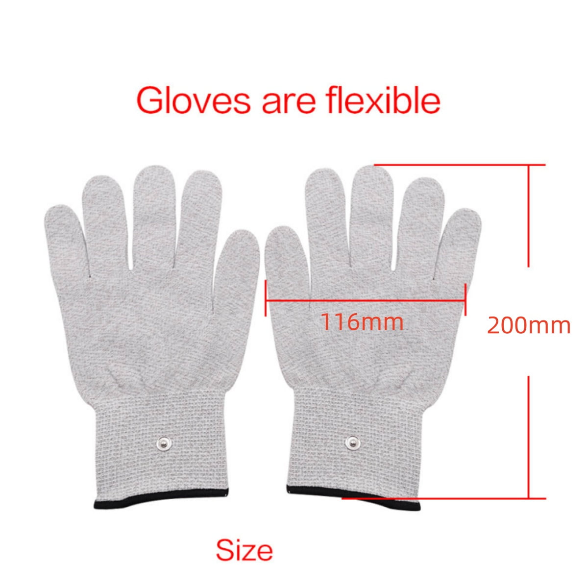 UNBRANDED SILVER CONDUCTIVE TENS MASSAGE GLOVES SET - 1 PAIR
