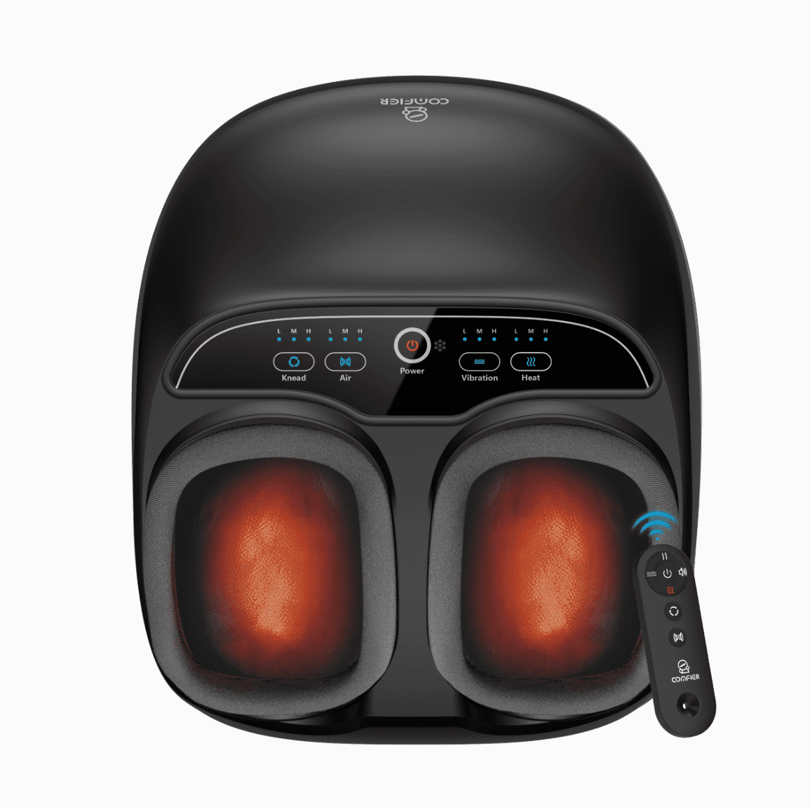 SHIATSU FOOT MASSAGER WITH HEAT FOR IMPROVED CIRCULATION, SIZE 13, BLACK - PERFECT GIFT