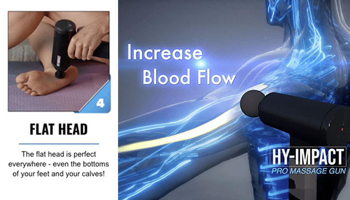 HY-IMPACT Cordless Muscle Massager with 4 Interchangeable Heads