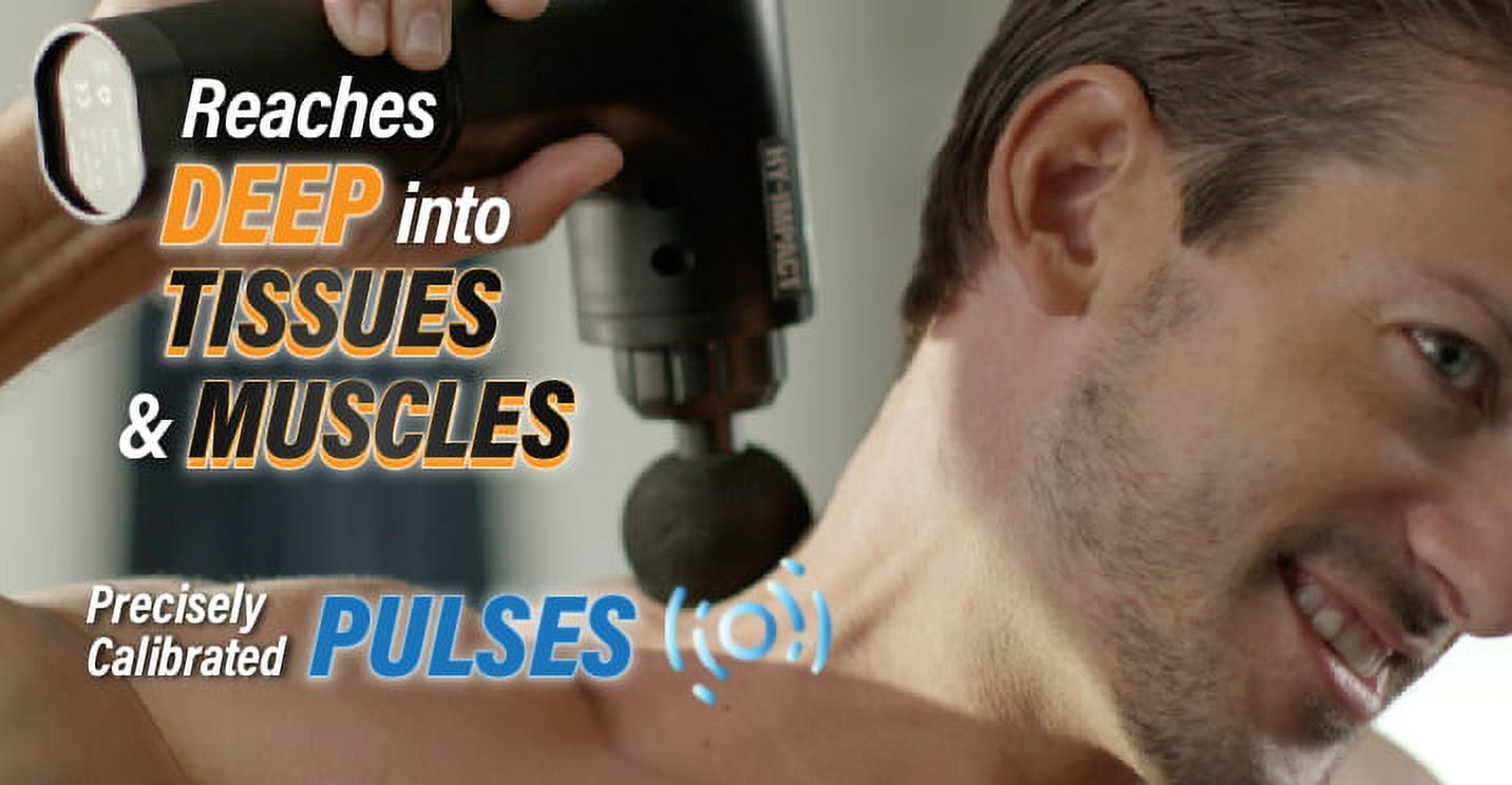 HY-IMPACT Cordless Muscle Massager with 4 Interchangeable Heads