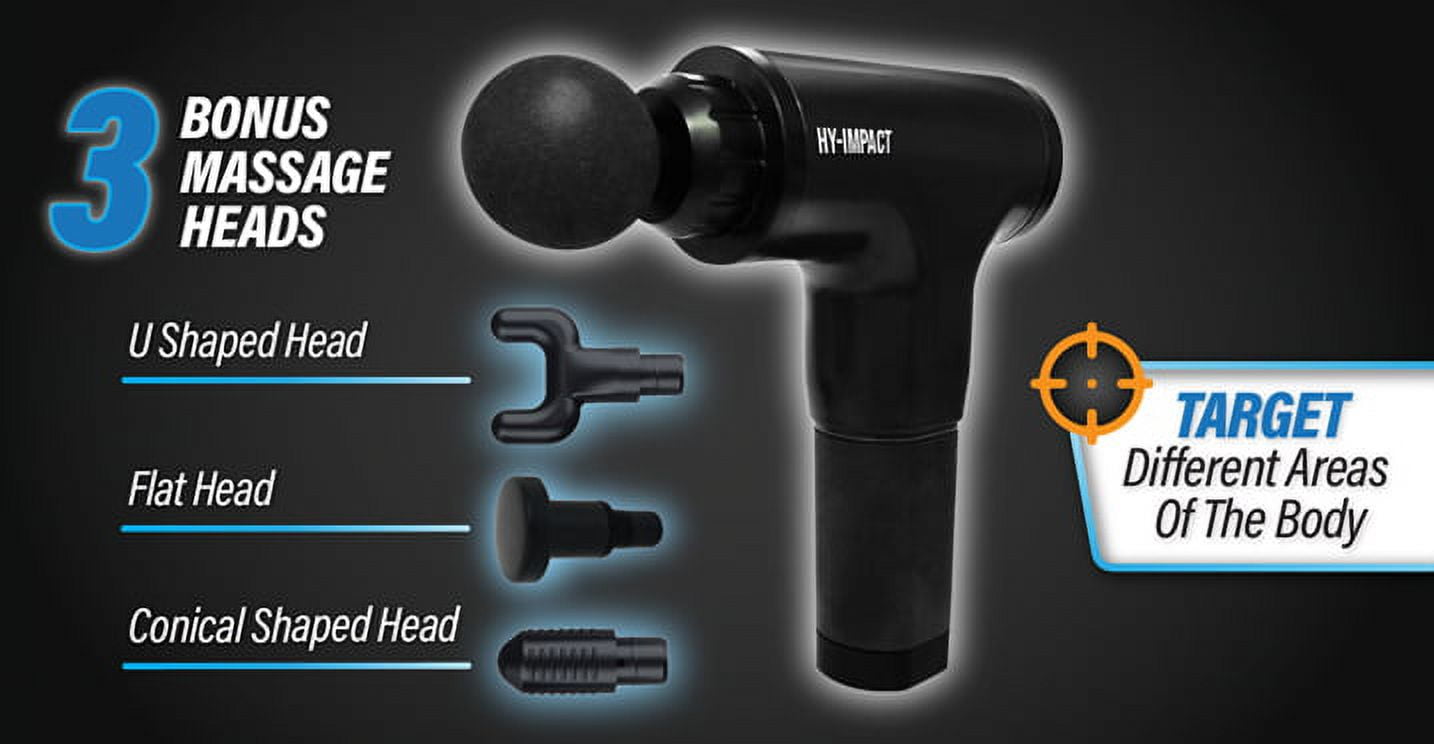 HY-IMPACT Cordless Muscle Massager with 4 Interchangeable Heads
