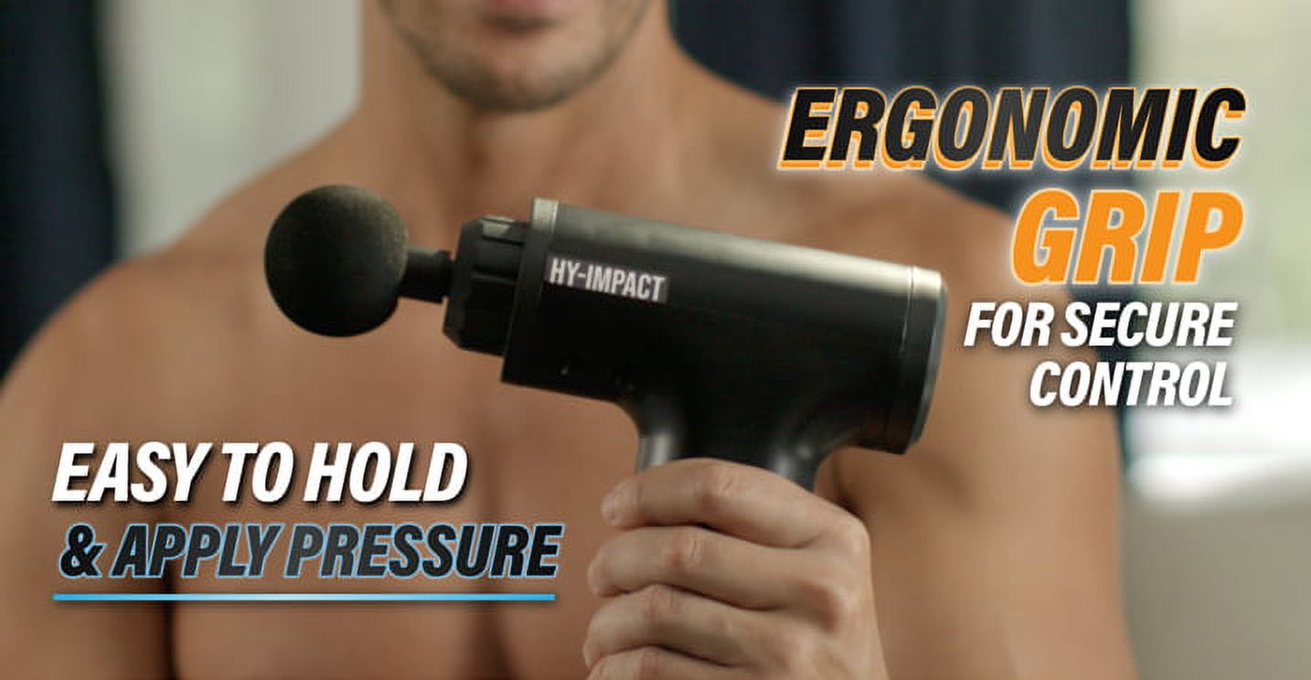 HY-IMPACT Cordless Muscle Massager with 4 Interchangeable Heads