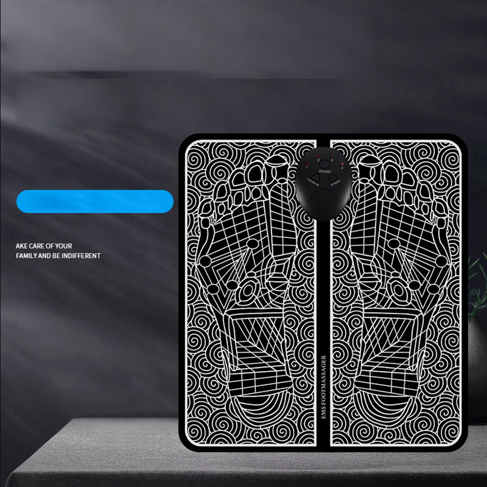 DERCLIVE PORTABLE EMS ELECTRIC FOOT MASSAGER MAT PAD USB LCD RECHARGEABLE - 6 MODES, 9 INTENSITY LEVELS - LEG RESHAPING FOR MEN WOMEN