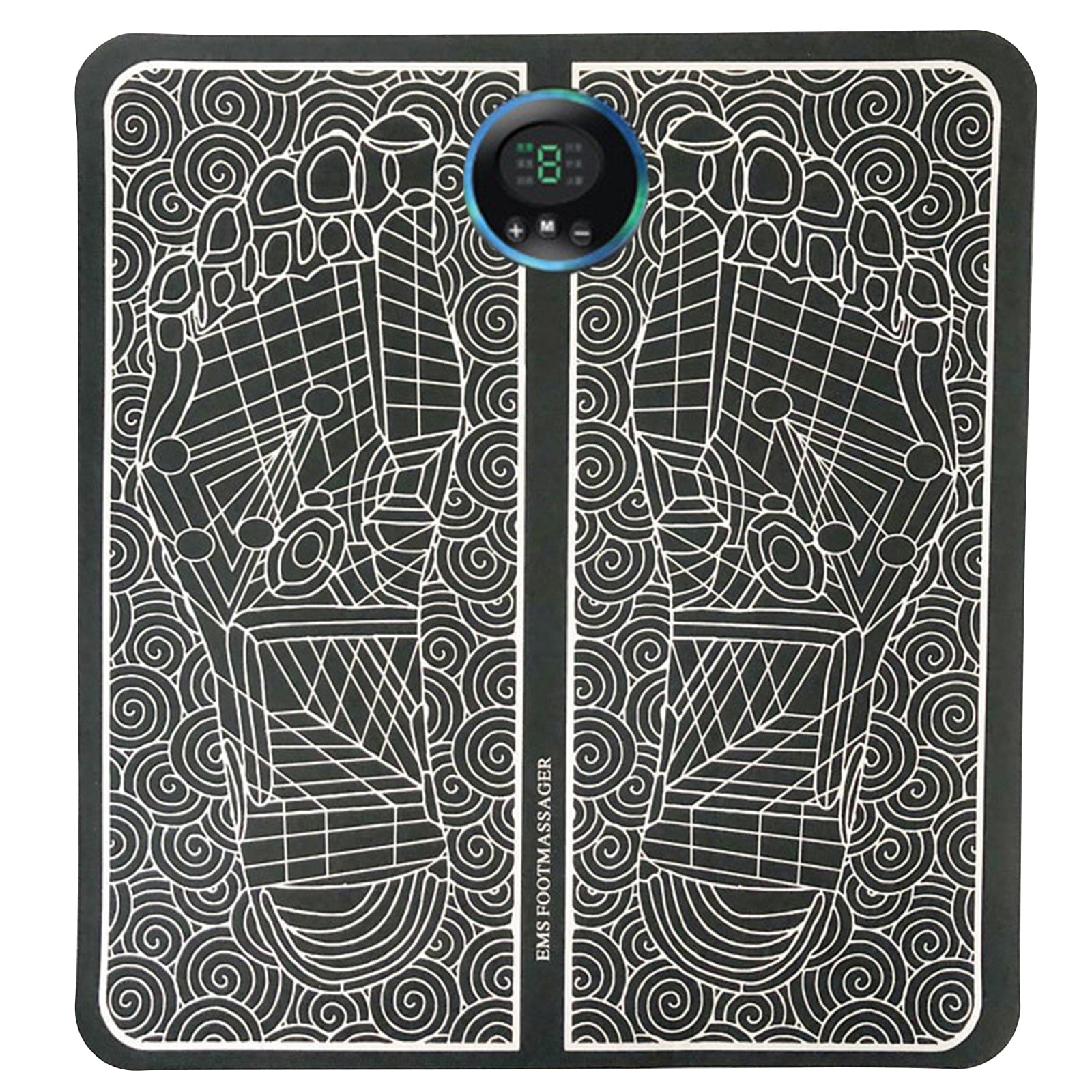 DERCLIVE PORTABLE EMS ELECTRIC FOOT MASSAGER MAT PAD USB LCD RECHARGEABLE - 6 MODES, 9 INTENSITY LEVELS - LEG RESHAPING FOR MEN WOMEN