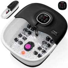 KNQZE Electric Collapsible Foot Spa with Heat, Massage Rollers, and Bubble - Home Foot Care Soaker Tub