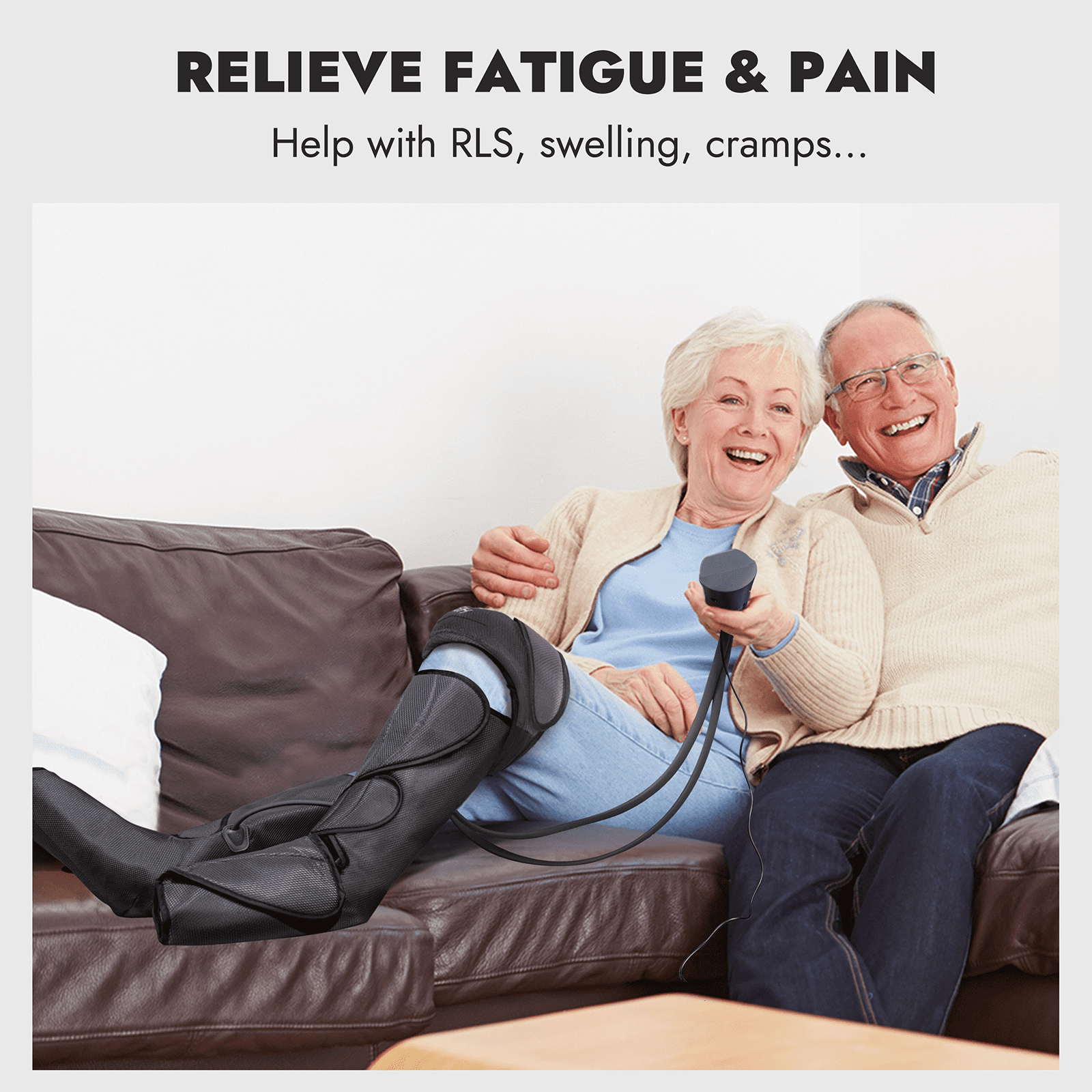 FIT KING FOOT AND LEG MASSAGER WITH KNEE HEAT, HAND CONTROLLER, MULTIPLE MASSAGE MODES - RELAX MUSCLES, FSA/HSA ELIGIBLE'
