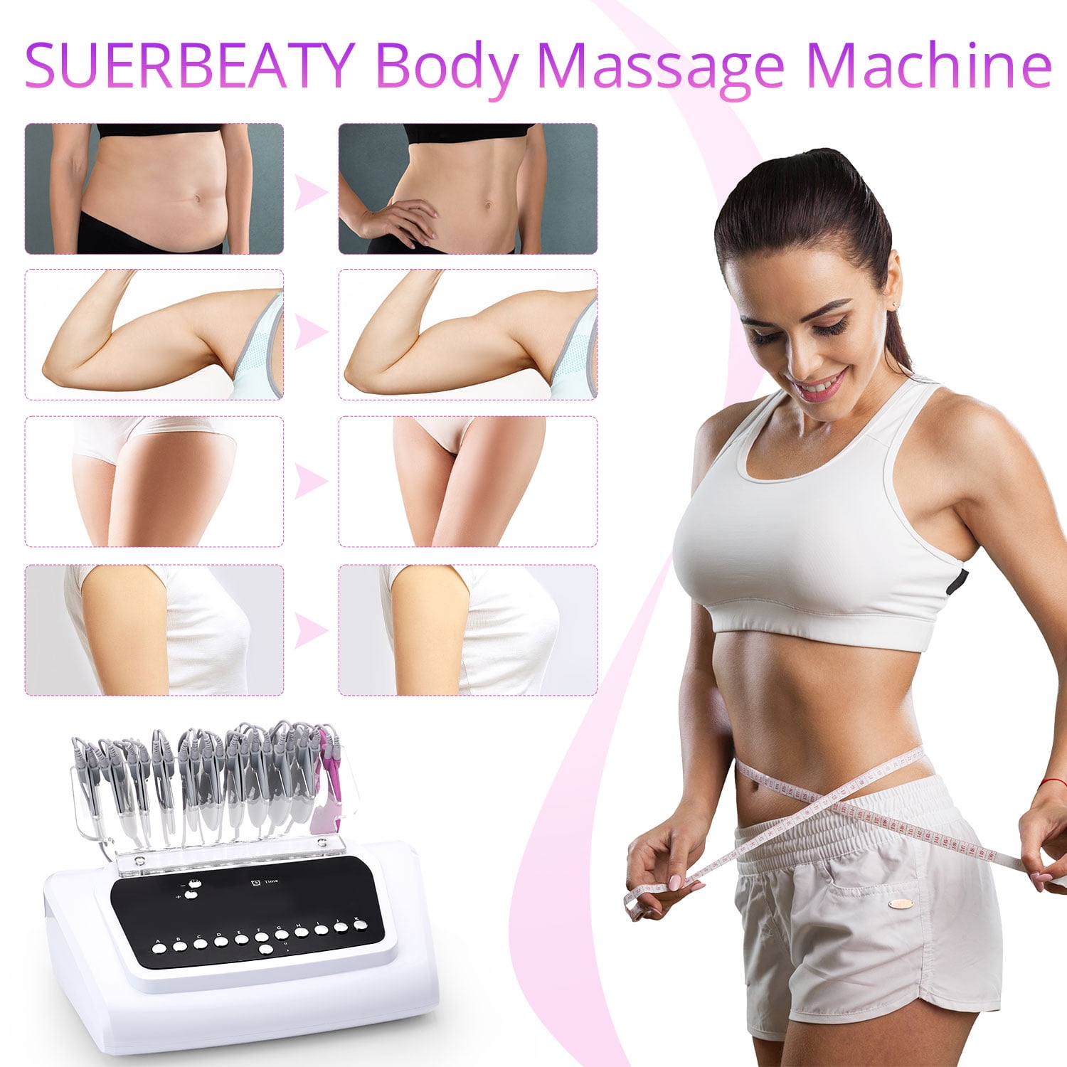 BIO MICROCURRENT BODY SHAPER & MASSAGER - ELECTRODE STIMULATION DEVICE WITH PULSE PADS