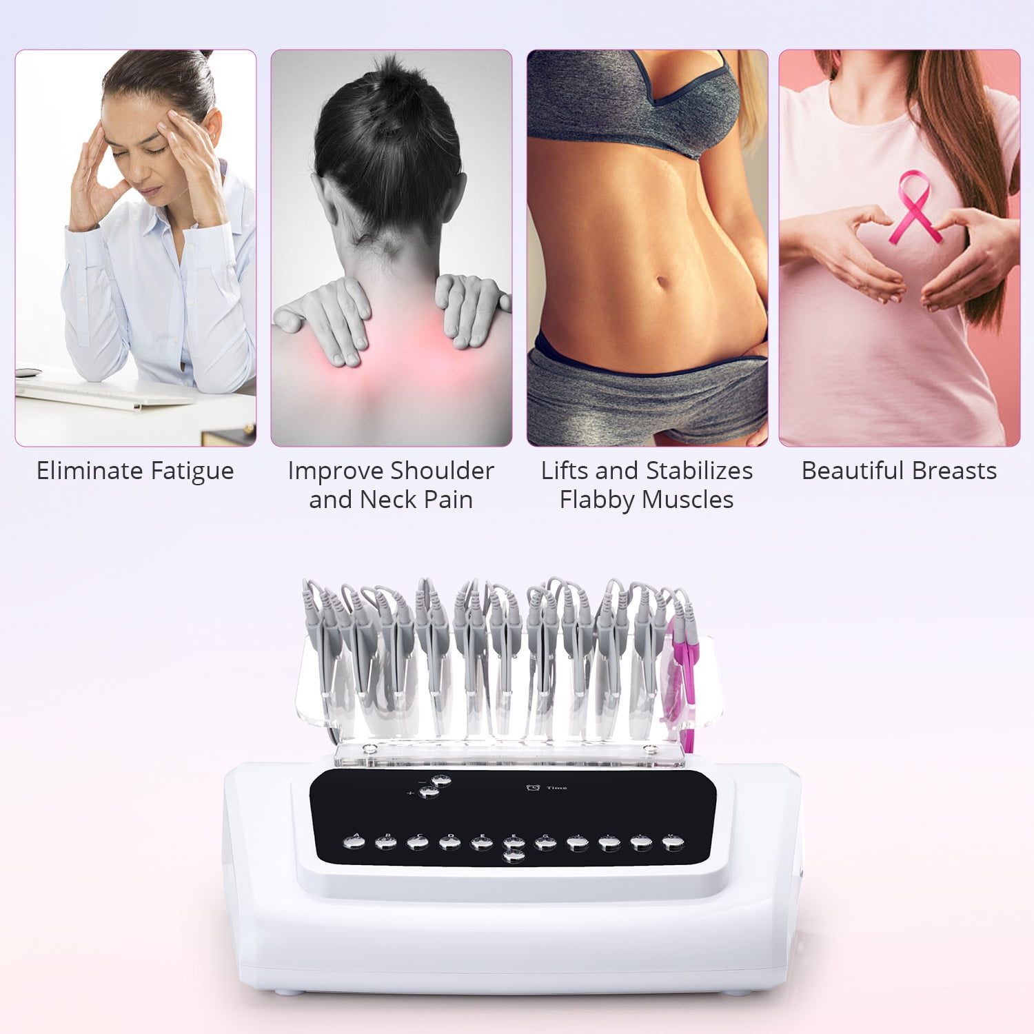 BIO MICROCURRENT BODY SHAPER & MASSAGER - ELECTRODE STIMULATION DEVICE WITH PULSE PADS
