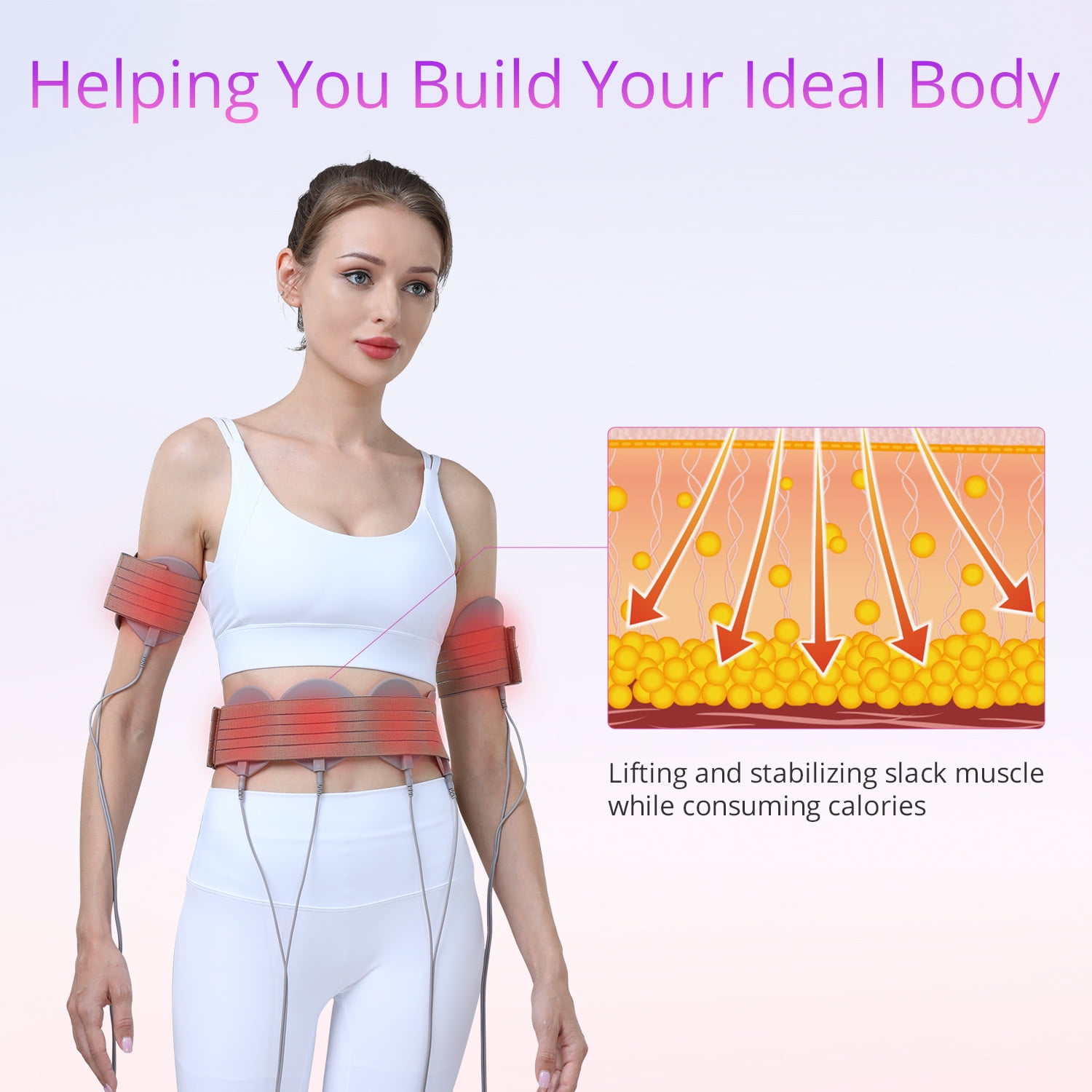 BIO MICROCURRENT BODY SHAPER & MASSAGER - ELECTRODE STIMULATION DEVICE WITH PULSE PADS