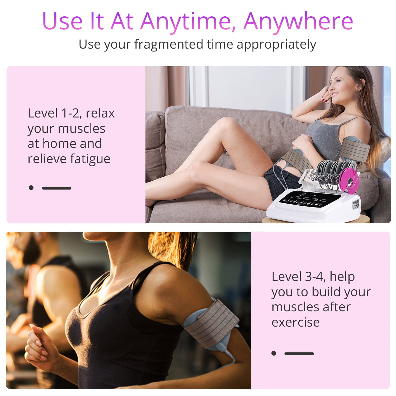 BIO MICROCURRENT BODY SHAPER & MASSAGER - ELECTRODE STIMULATION DEVICE WITH PULSE PADS