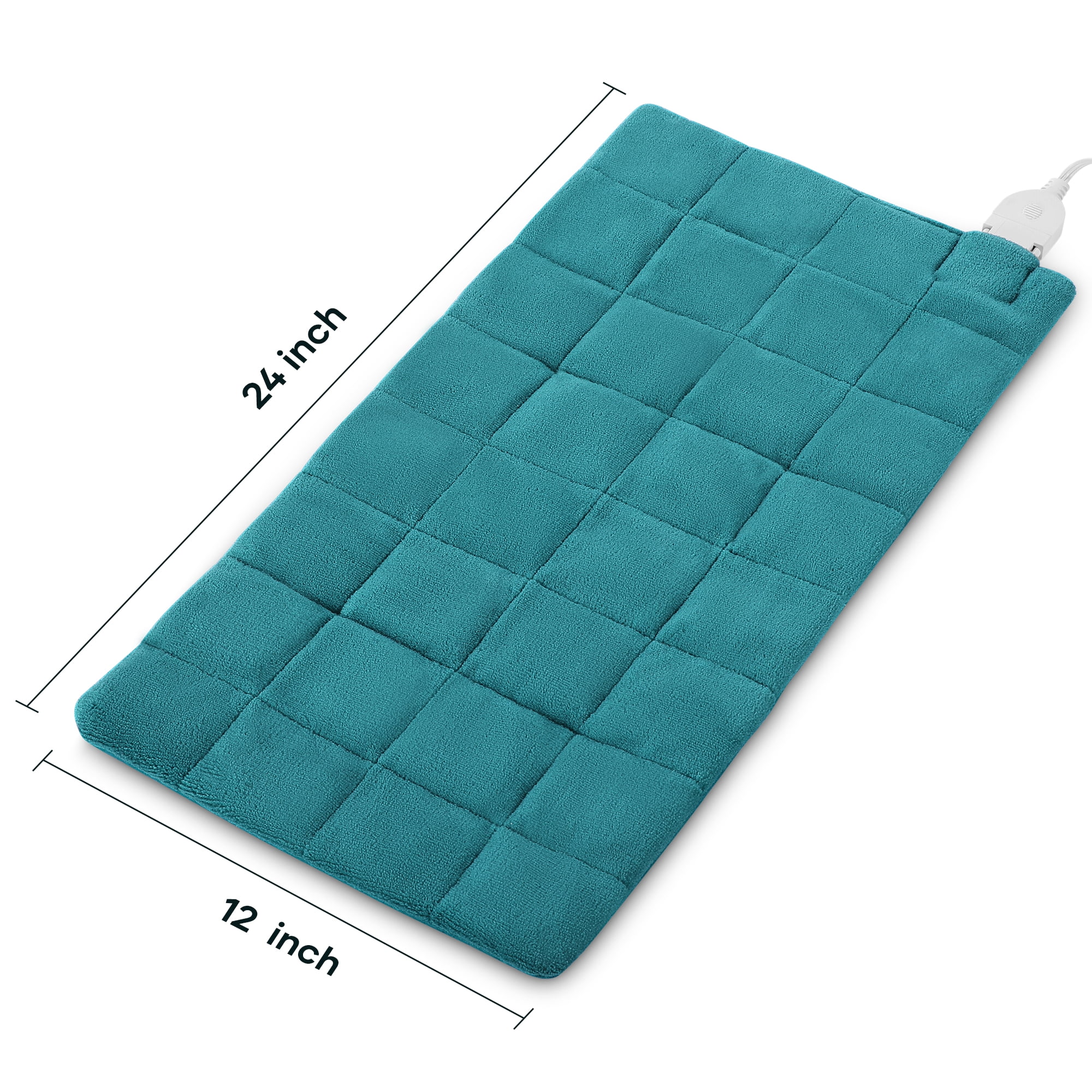 MAXKARE WEIGHTED HEATING PAD - BACK STRESS RELIEF, 6 HEAT LEVELS, 3 TIME SETTINGS 12"×24" - LIGHT BLUE