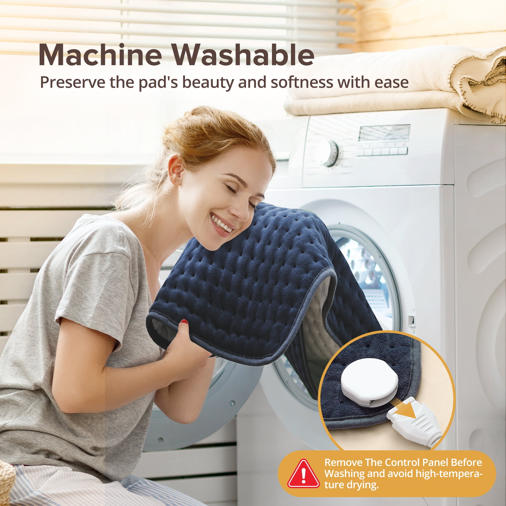 Sable XXX-Large Heating Pad for Back Relief, 33" X 17", 6 Heat Settings, Auto-Off - Machine Washable