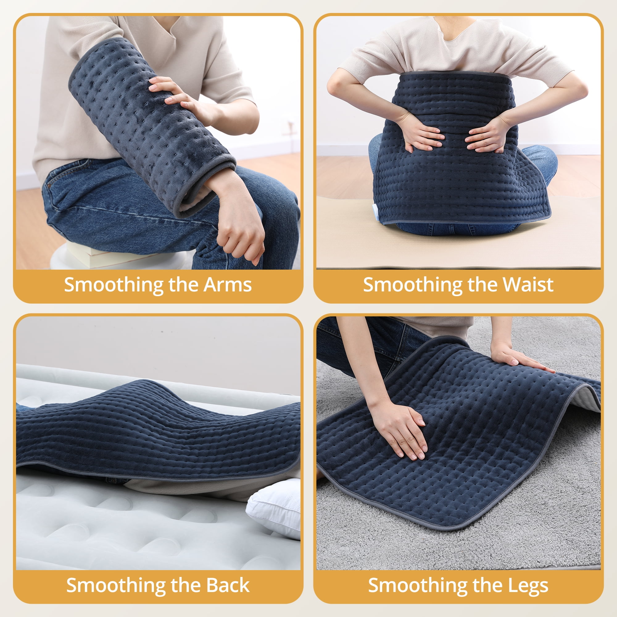 Sable XXX-Large Heating Pad for Back Relief, 33" X 17", 6 Heat Settings, Auto-Off - Machine Washable