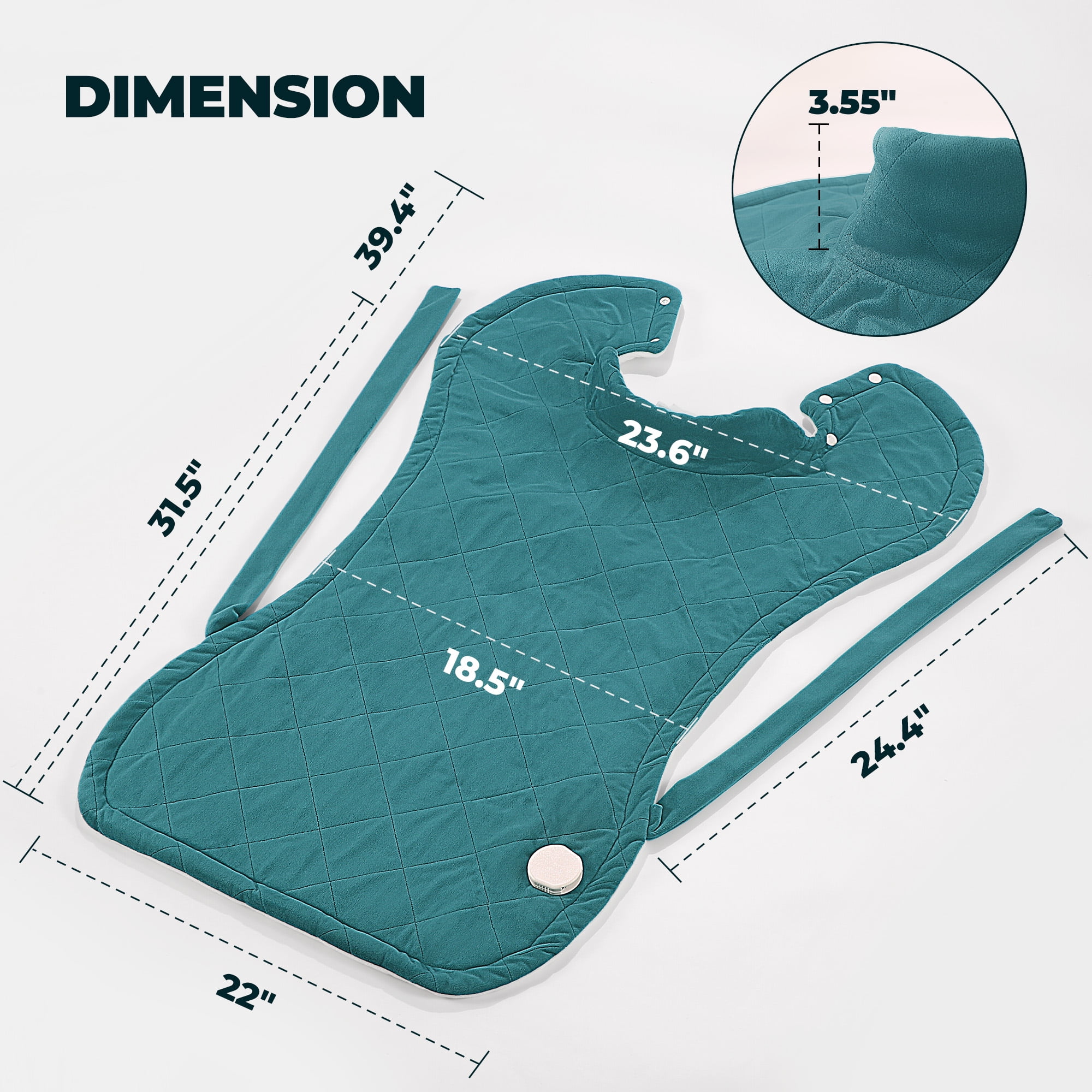 MaxKare Extra Large MaxKare Heating Pad - 24"x40" Crystal Soft - 4 Heat Settings - Auto Shut-off - Stress Relief - Green & White