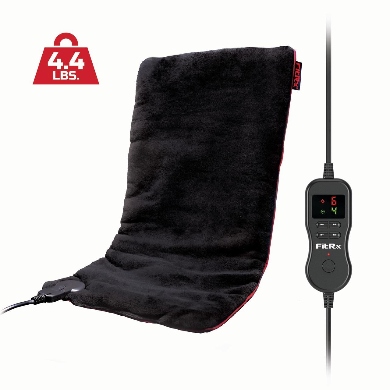 FitRx Recovery Heat Plus 4lbs Weighted Electric Heating Pad for Back Pain Relief, 12x24in