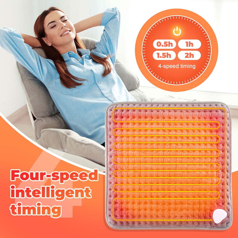HECHOVINEN ELECTRIC HEATED FOOT WARMERS FOR WOMEN AND MEN, FAST HEATING PAD WITH TIMER, WASHABLE - 15.74" X 15.55"