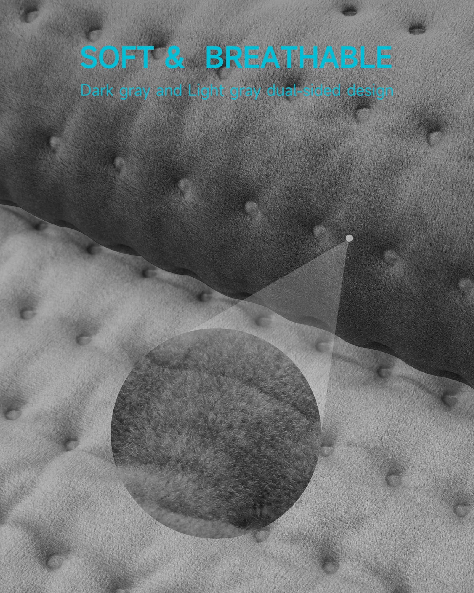 ALLJOY LARGE ELECTRIC HEATING PAD 24" X 12" WITH 6 HEAT LEVELS & AUTO SHUT OFF - GRAY