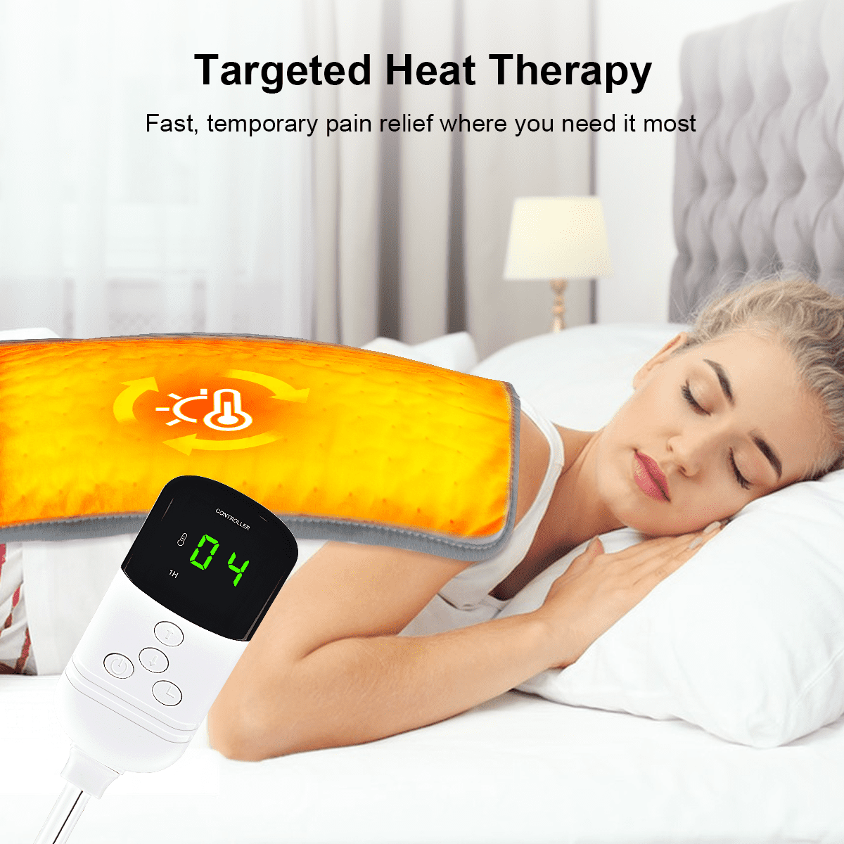 INSMART ELECTRIC HEAT PAD, DRY & MOIST HEAT OPTIONS, AUTO SHUT OFF - GRAY (12X24)