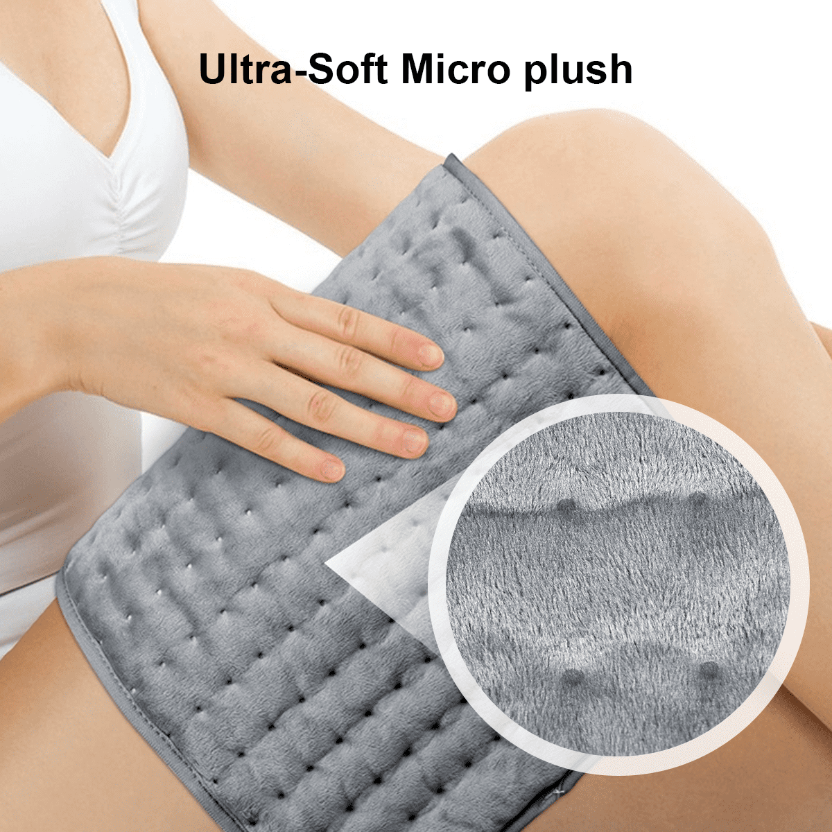 INSMART ELECTRIC HEAT PAD, DRY & MOIST HEAT OPTIONS, AUTO SHUT OFF - GRAY (12X24)