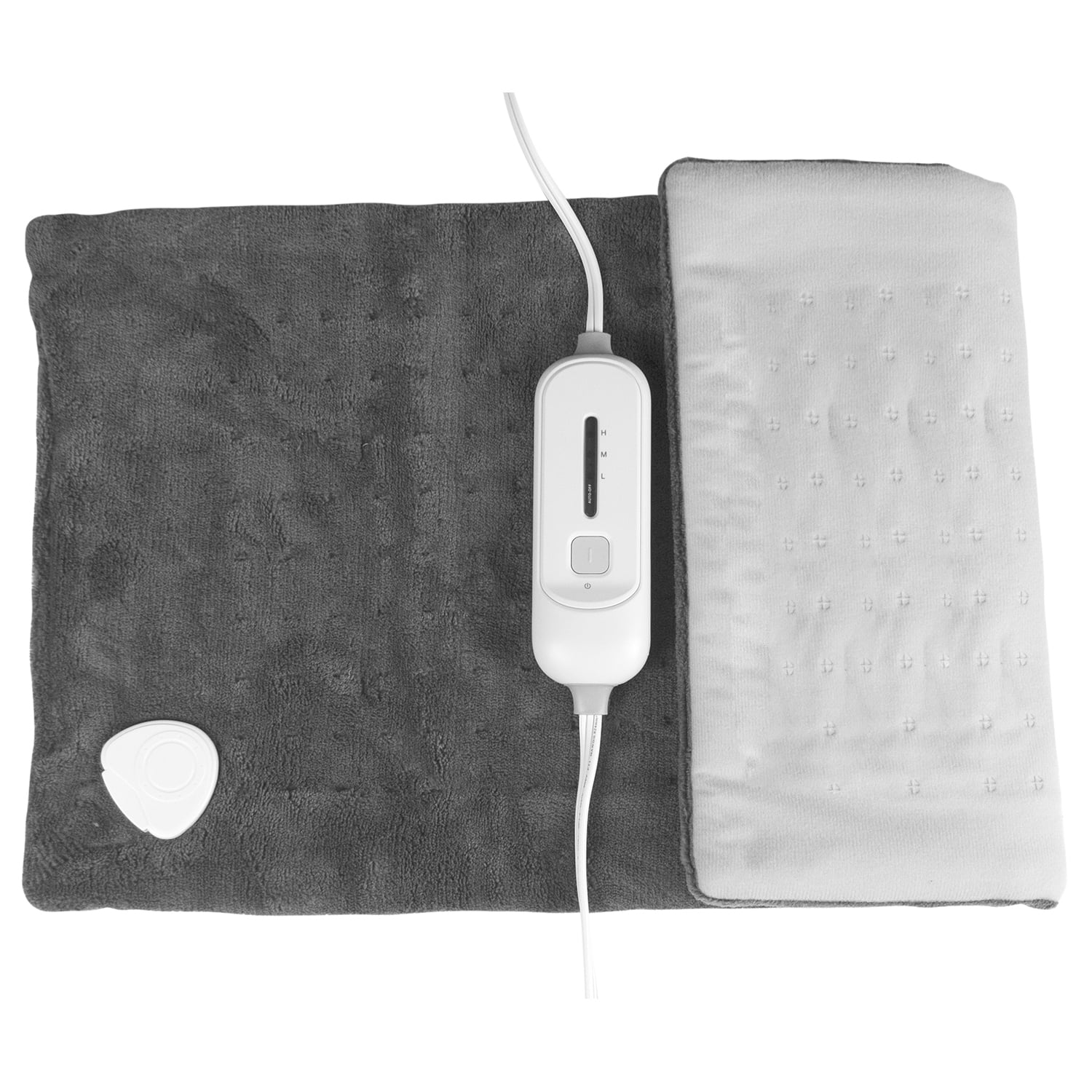 SUNAID FAST HEATING FULL BACK HEATING PAD FOR PAIN RELIEF, 12"X24", GRAY