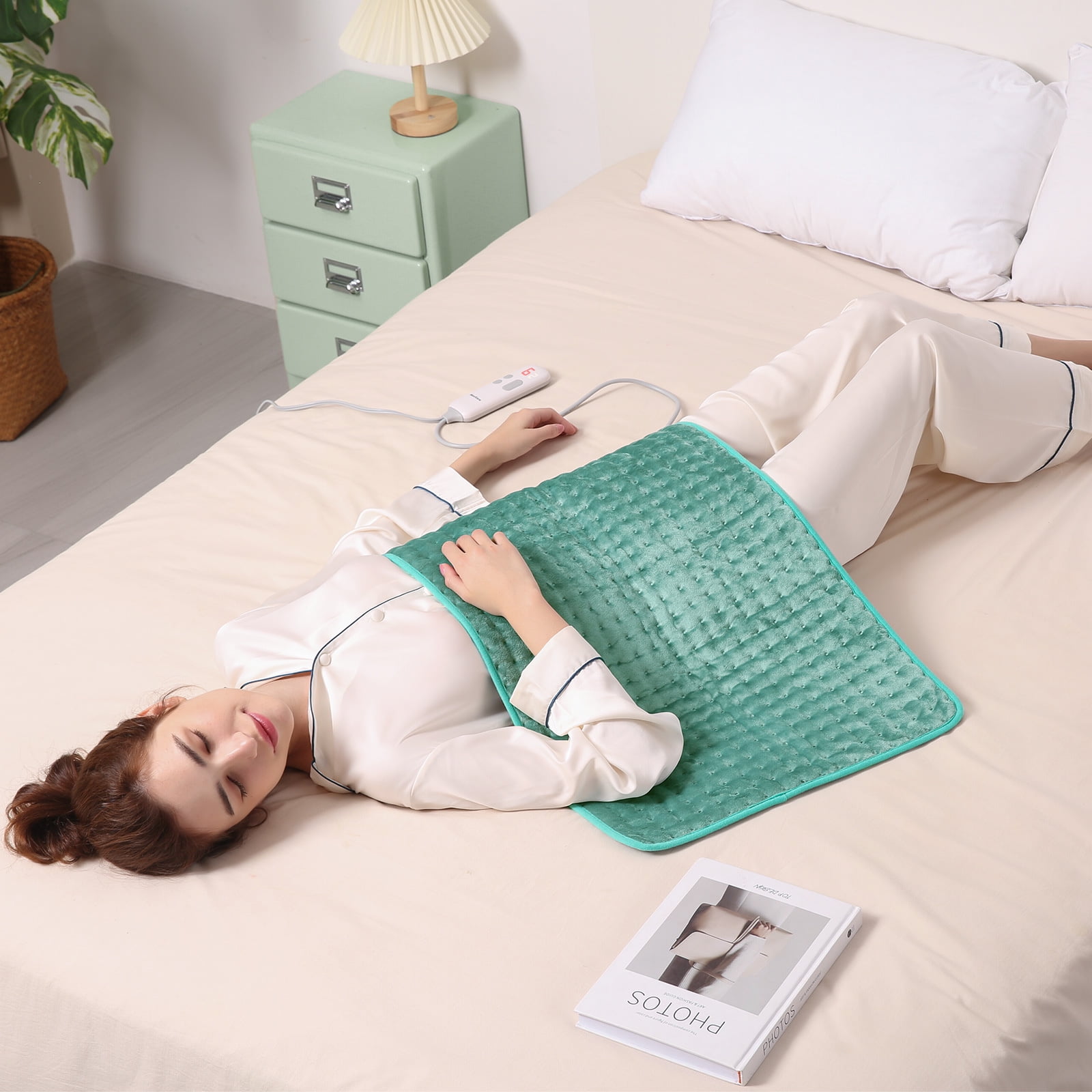 MaxKare Large MaxKare Heating Pad for Full Body, 6 Heat Settings, Auto-off - Green