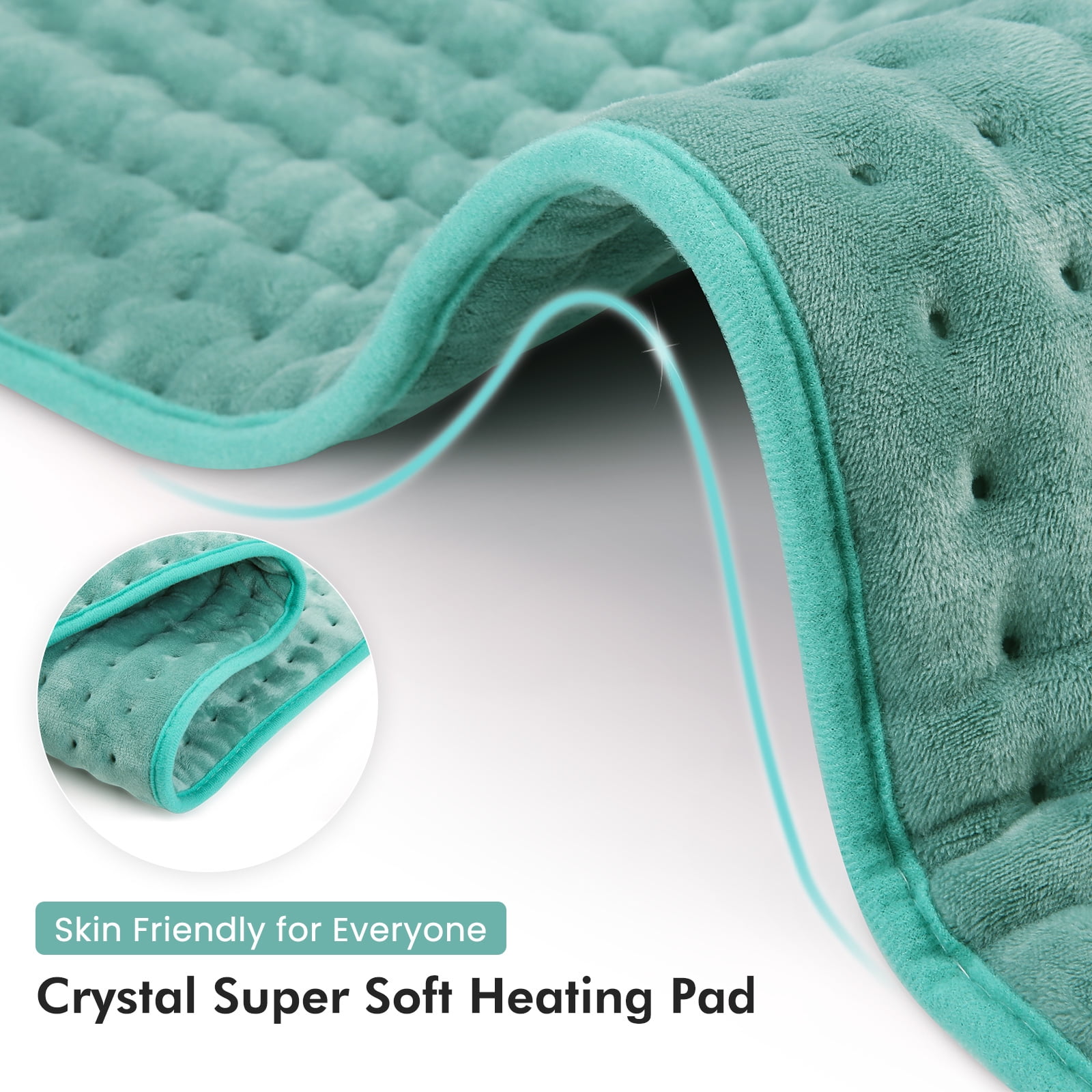 MaxKare Large MaxKare Heating Pad for Full Body, 6 Heat Settings, Auto-off - Green