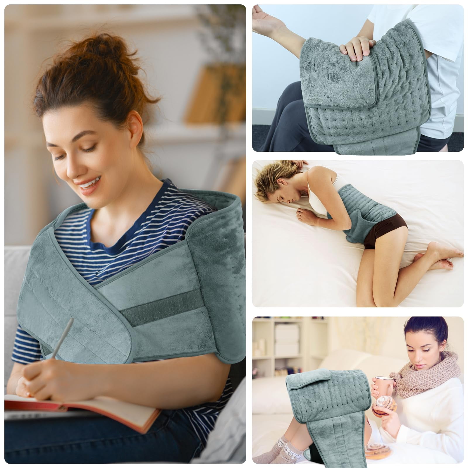 COCOBELA HEATED WRAP FOR BACK PAIN RELIEF - 6-HOUR AUTO SHUT OFF, 12X24 PAD + 20" BELT, ADJUSTABLE HEAT LEVELS