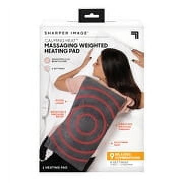 CALMING COMFORT HEAT MASSAGING WEIGHTED PAD - 9 SETTINGS, 4 LBS, 12" X 24" - GREY'