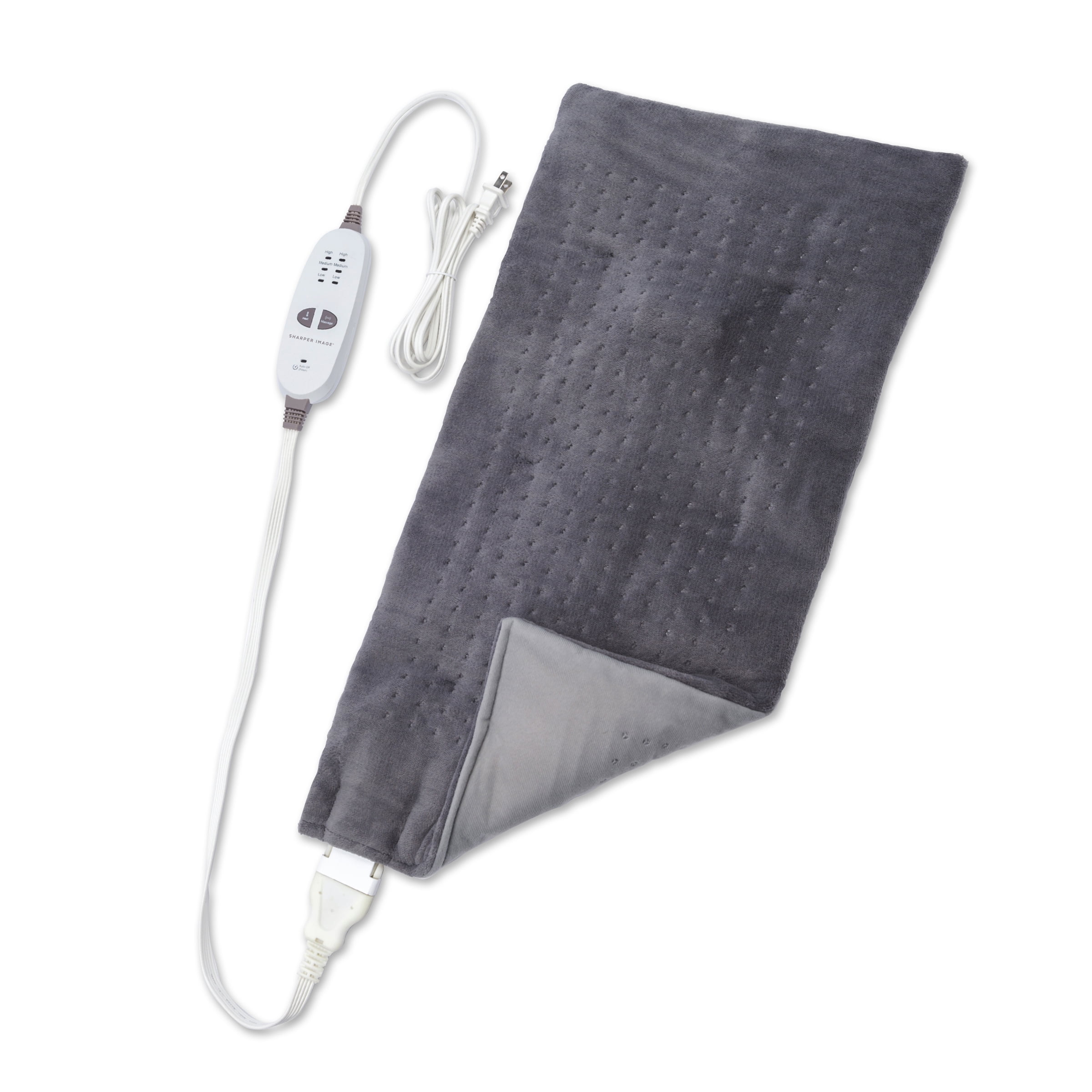CALMING COMFORT HEAT MASSAGING WEIGHTED PAD - 9 SETTINGS, 4 LBS, 12" X 24" - GREY'