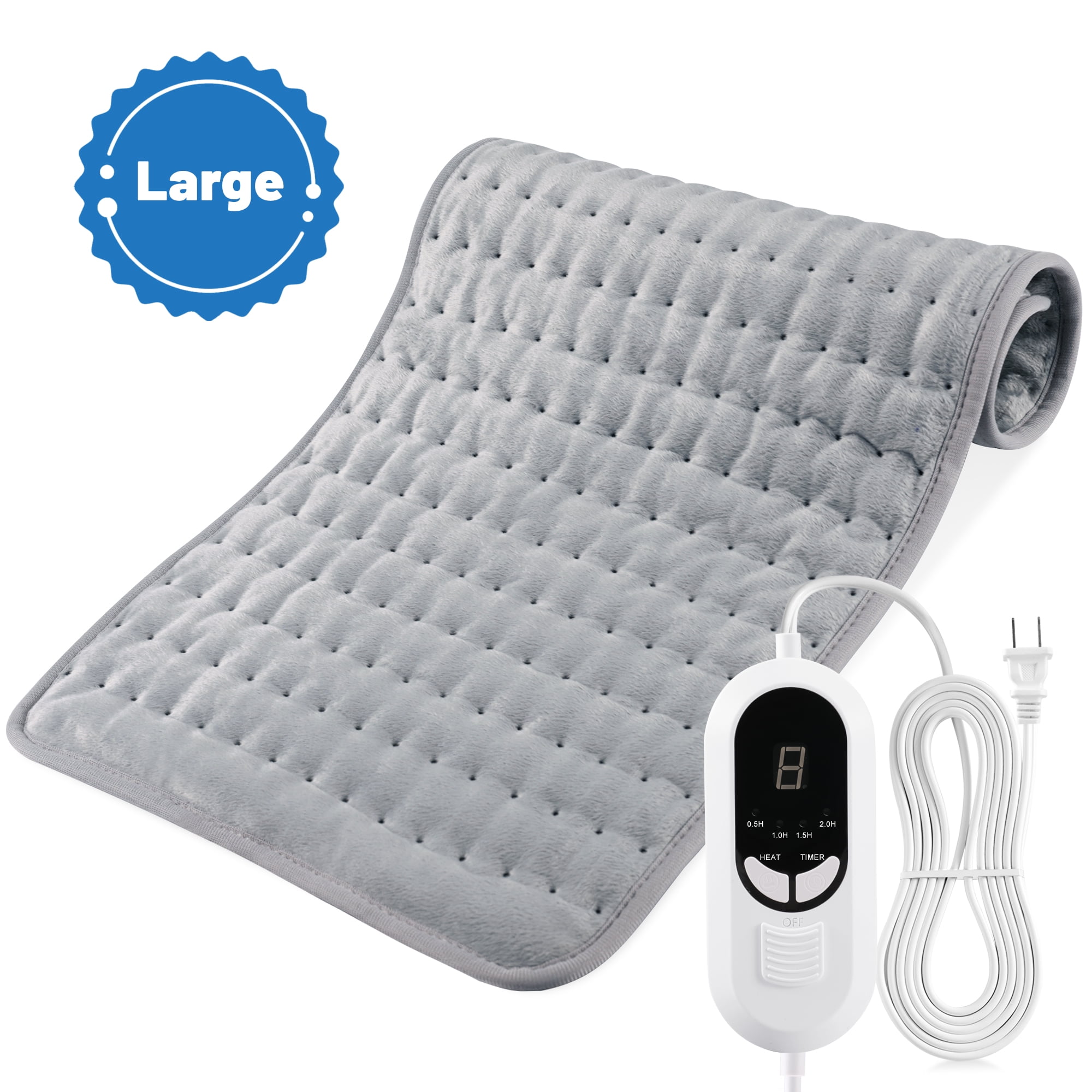 TCVOR FLANNEL ELECTRIC HEATING PAD 12" X 24" FOR BACK PAIN RELIEF - FAST HEATING, 6 HEAT SETTINGS