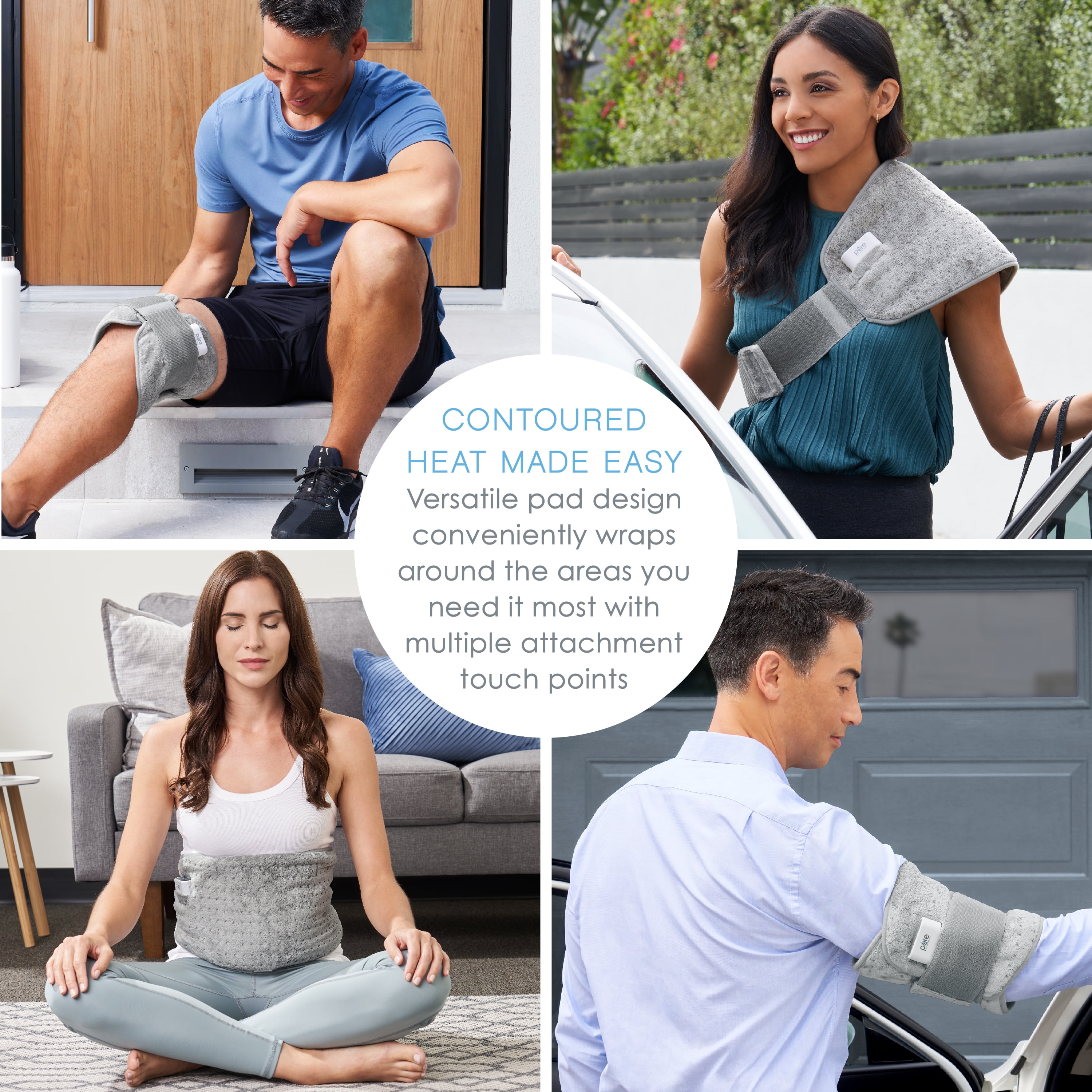 Cordless Lumbar & Abdominal Heating Wrap - 4 Heat Settings, Portable Use, Gel Pack, Micromink, Universal Fit