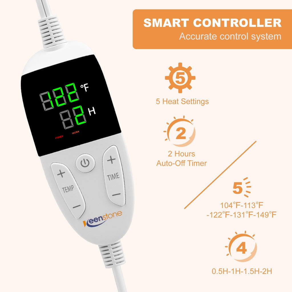 KEENSTONE GRAY WEARABLE WEIGHTED HEATING PAD FOR NECK AND SHOULDERS - ELECTRIC HEATED WRAP FOR PAIN RELIEF