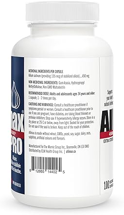 Allimax Pro 450mg Allicin Garlic Supplement - Immune Support Professional Strength