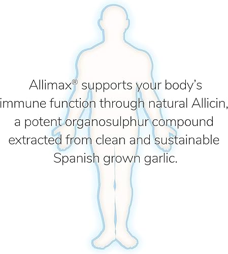 Allimax 180mg Allicin Garlic Capsules - Immune Support Supplement - Extracted from Spanish Garlic