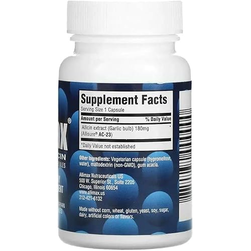 Allimax Allicin Capsules, 30 Count - Stabilized Formula