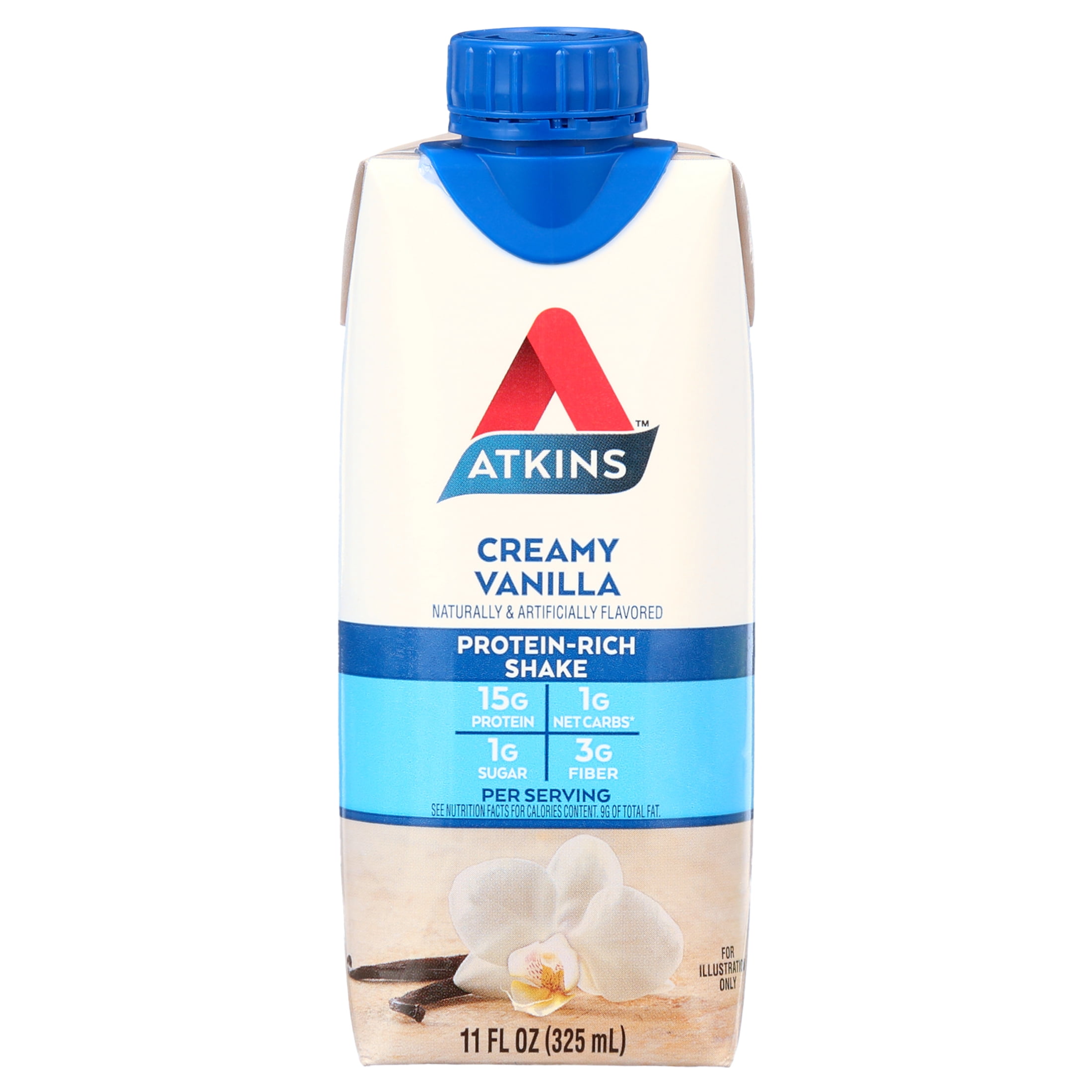 ATKINS CREAMY VANILLA PROTEIN SHAKE 12 COUNT VALUE PACK - HIGH PROTEIN, LOW CARB, KETO-FRIENDLY
