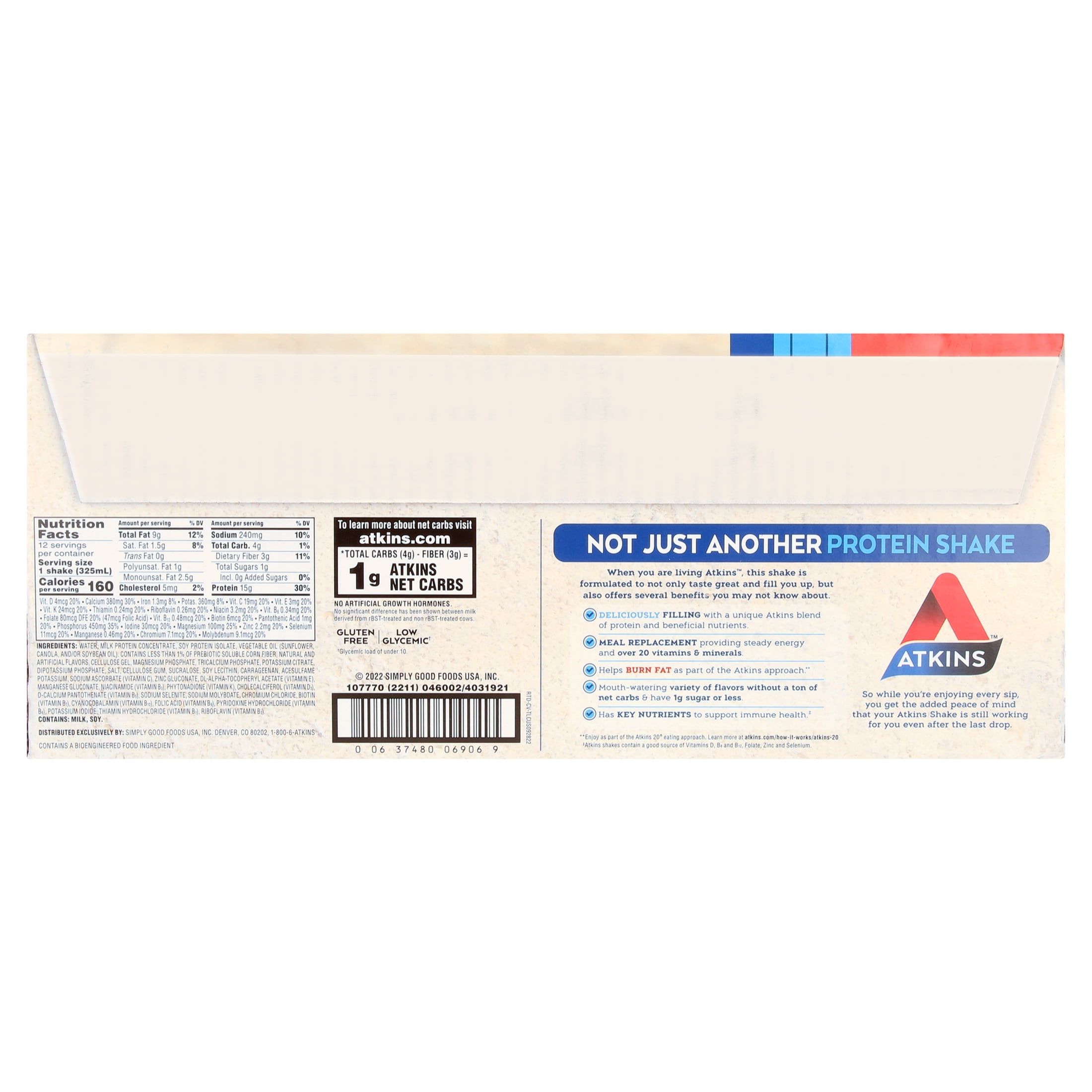 ATKINS CREAMY VANILLA PROTEIN SHAKE 12 COUNT VALUE PACK - HIGH PROTEIN, LOW CARB, KETO-FRIENDLY