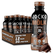 Jocko Mölk Grass Fed Protein Shakes - Chocolate, 30g, Ready to Drink, 12 FL Oz (12 Pack)