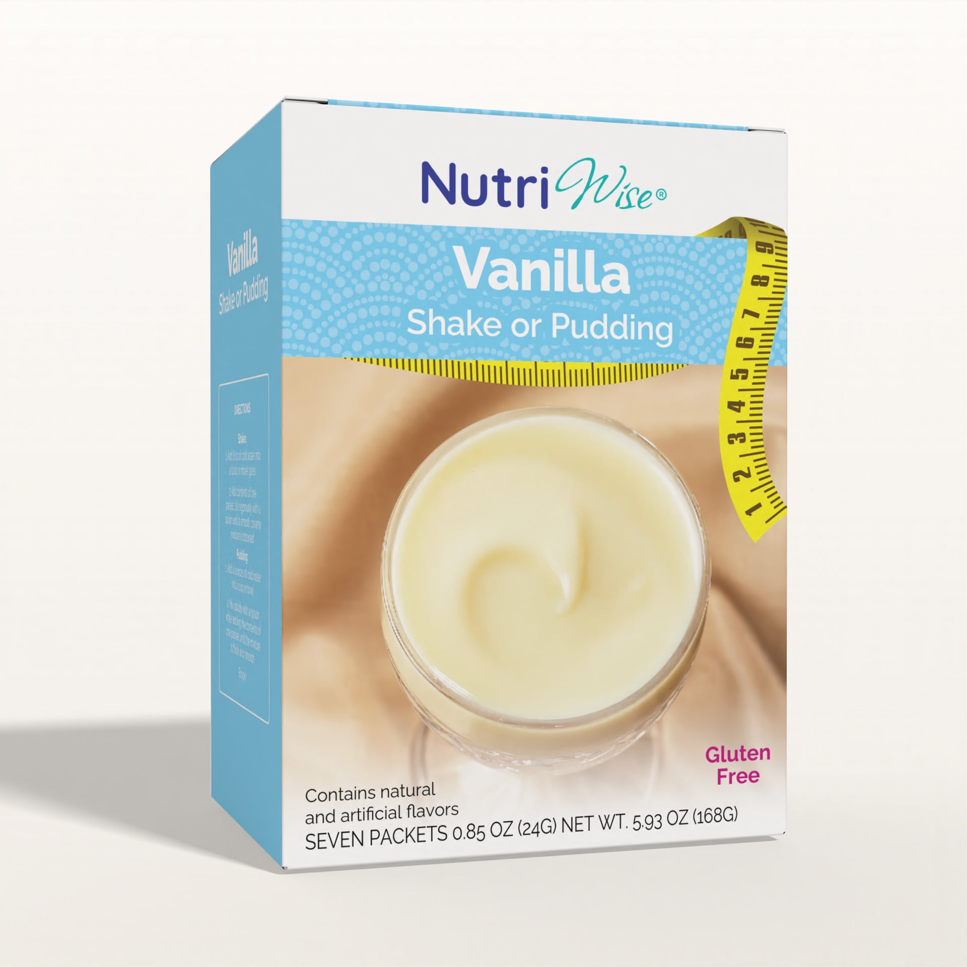 NUTRIWISE BARIWISE HIGH-PROTEIN SHAKE & PUDDING MIX - VANILLA FLAVOR (7 SERVINGS/BOX) - GLUTEN-FREE, FAT-FREE, LOW-CARB