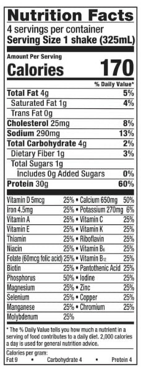 Equate Max Protein Vanilla Nutrition Shake, 11 fl oz, 4-Pack