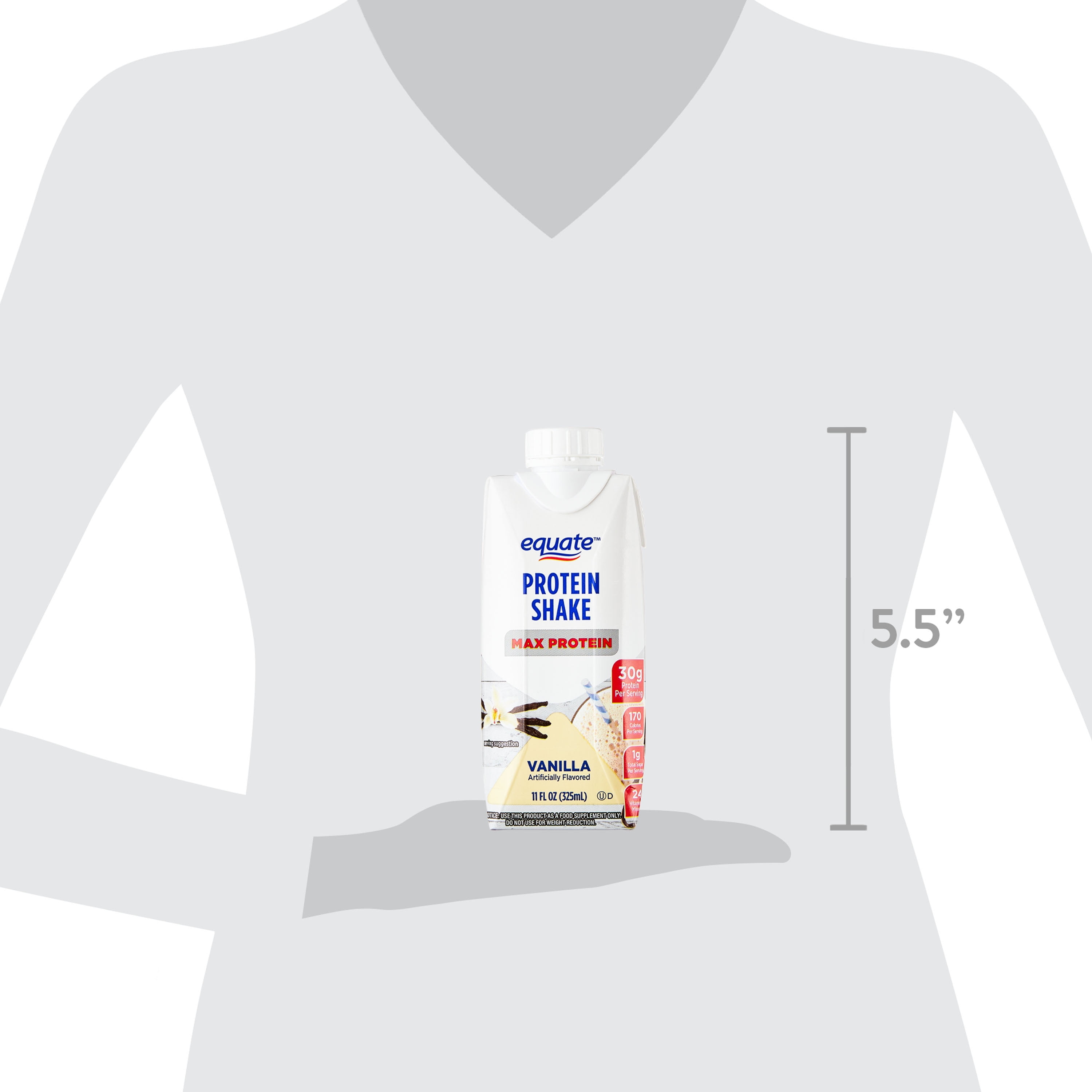 Equate Max Protein Vanilla Nutrition Shake, 11 fl oz, 4-Pack