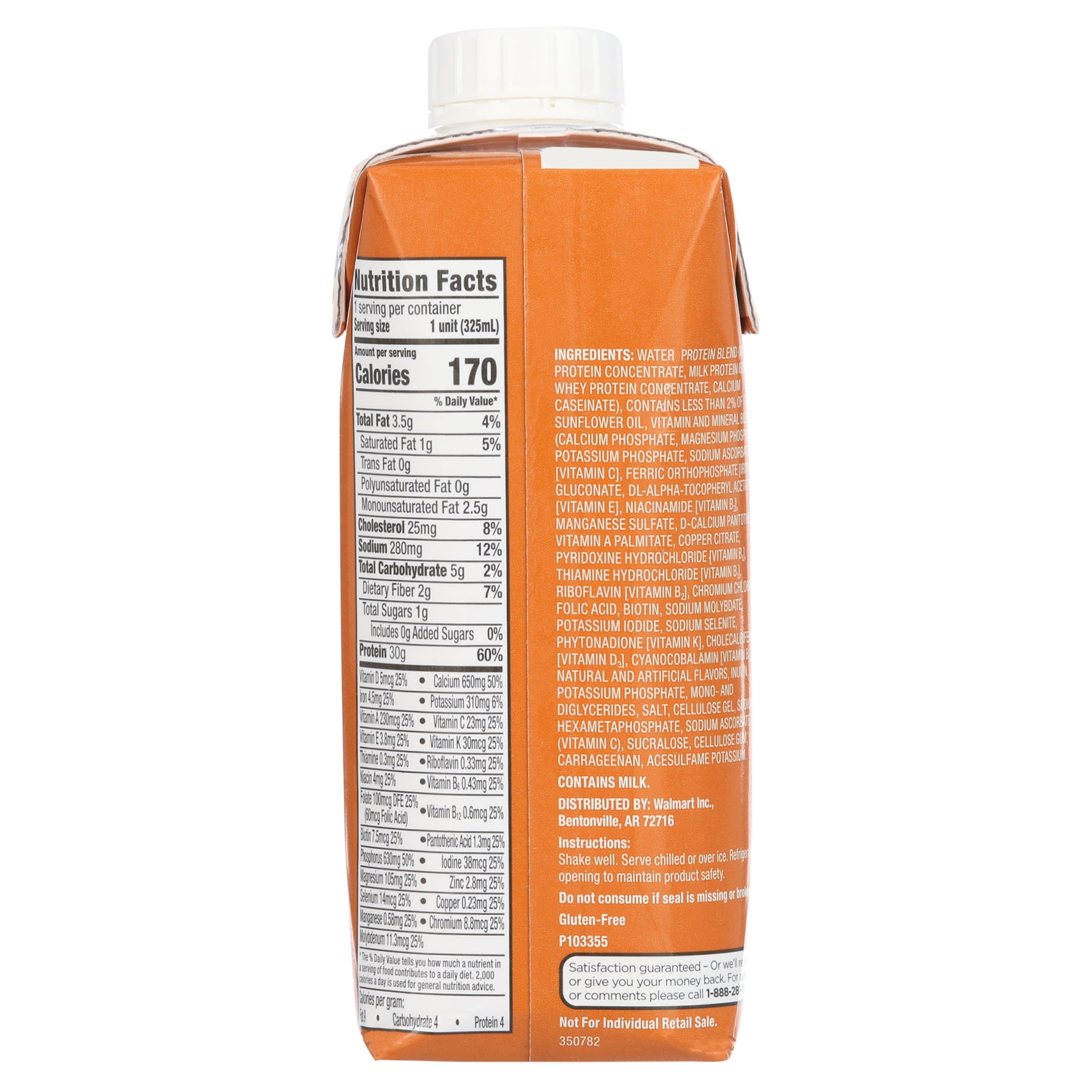 Equate Caramel Protein Shake 11 fl oz, 12 Ct - High Performance Nutrition