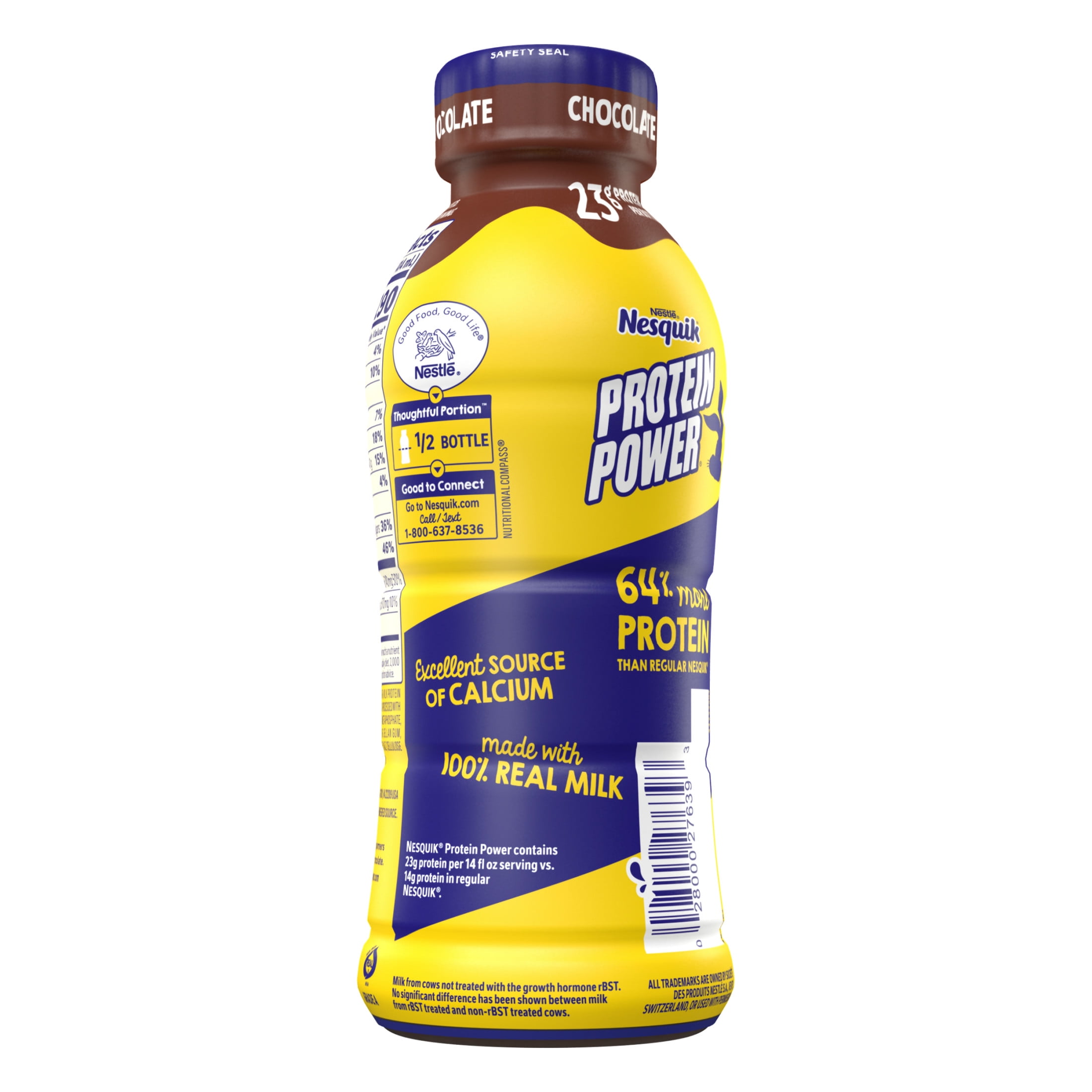 Nesquik Chocolate Protein Milk Beverage, 23g Protein, Ready-to-Drink, 14 oz Bottle