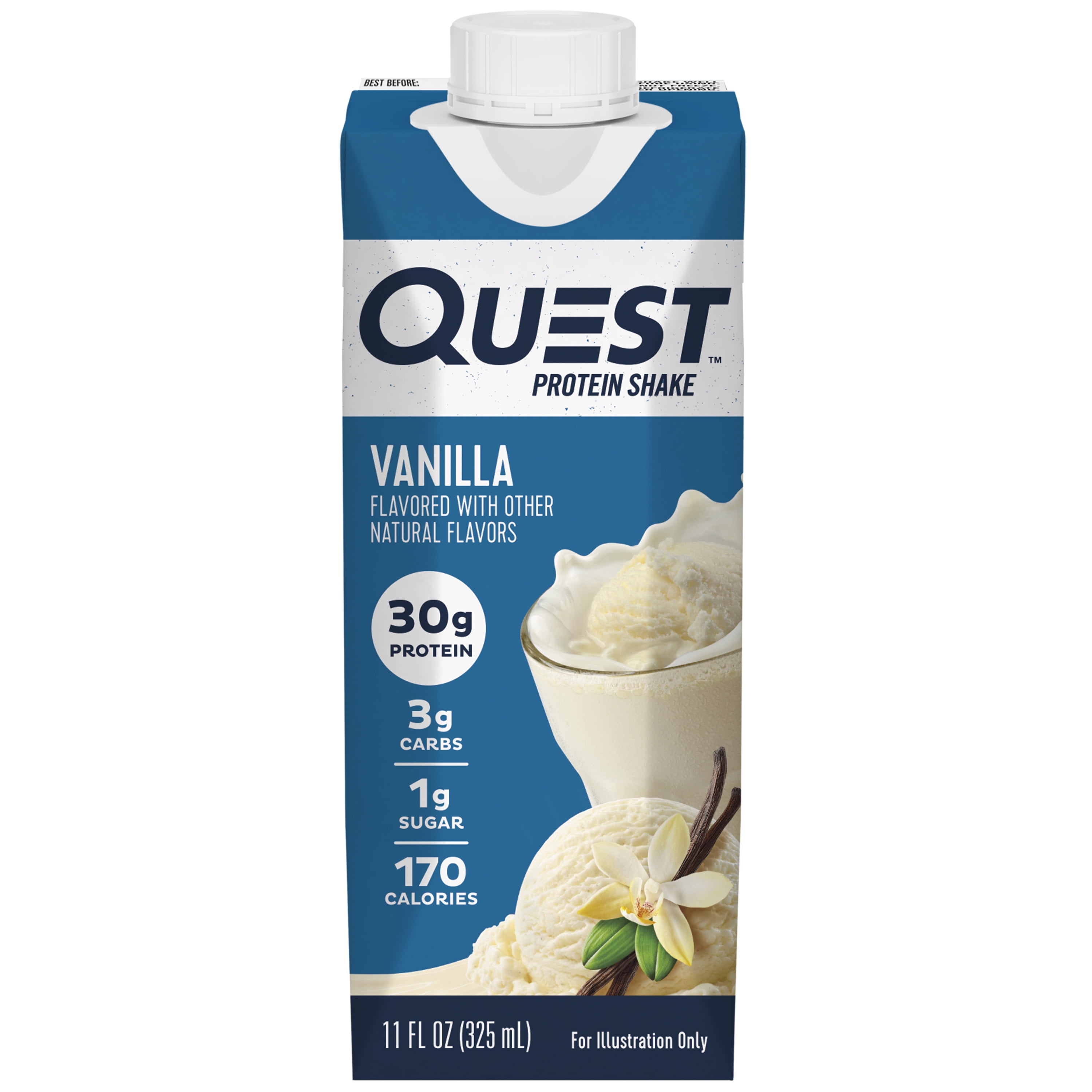 Quest Nutrition Vanilla Protein Shake, 30g Protein, Low Carb, Gluten-Free, 4-Pack